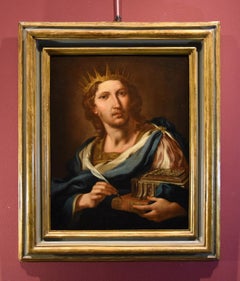 Portrait du roi Salomon Peinture Conca Huile sur toile Ancien maître 18e siècle italien