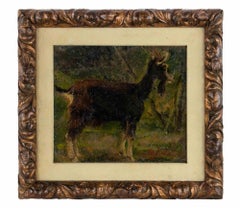 Antique Sheep - Oil Paint by Sebastiano De Albertis- 19th Century