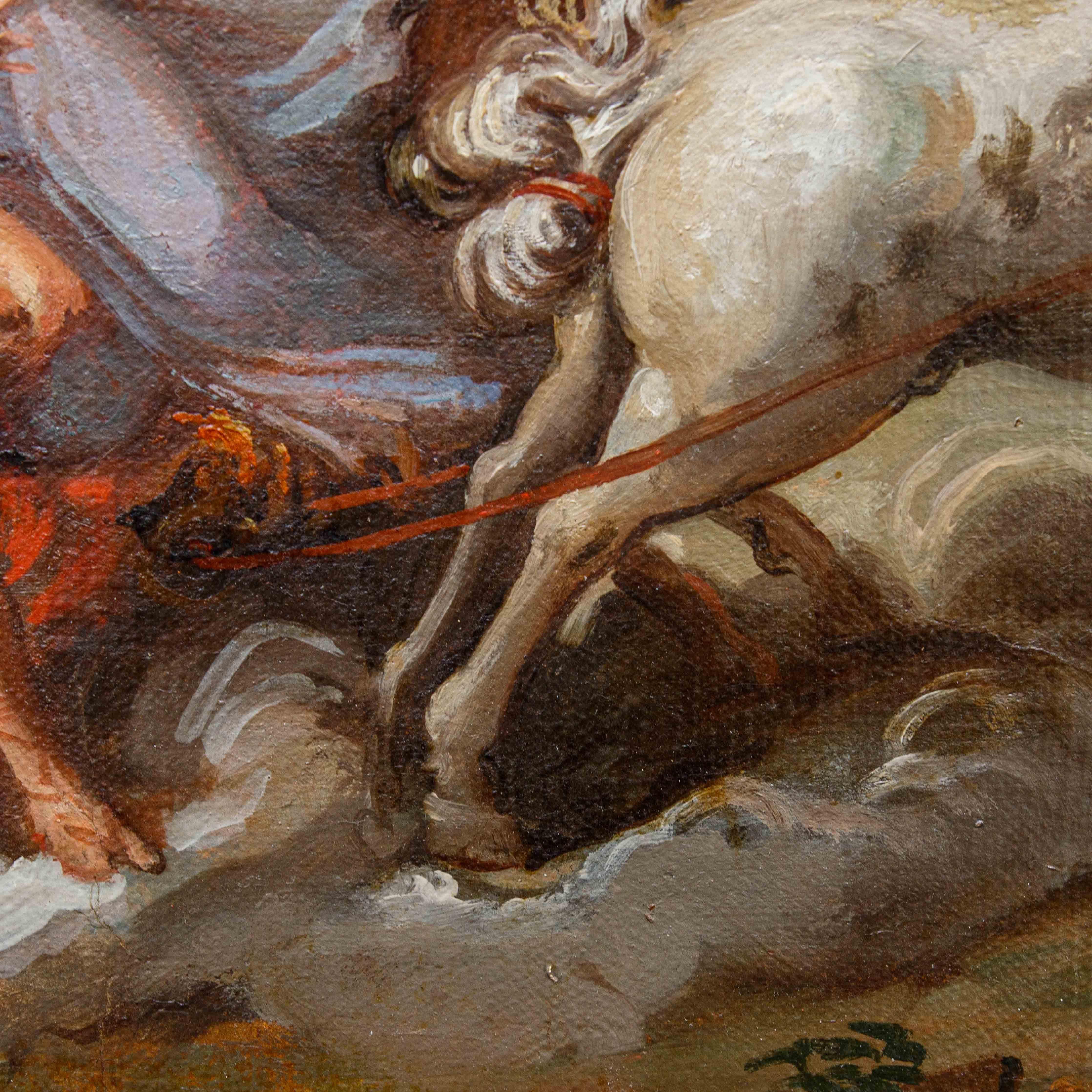 Scène mythologique Huile sur papier appliquée sur toile cercle de S. Ricci en vente 7