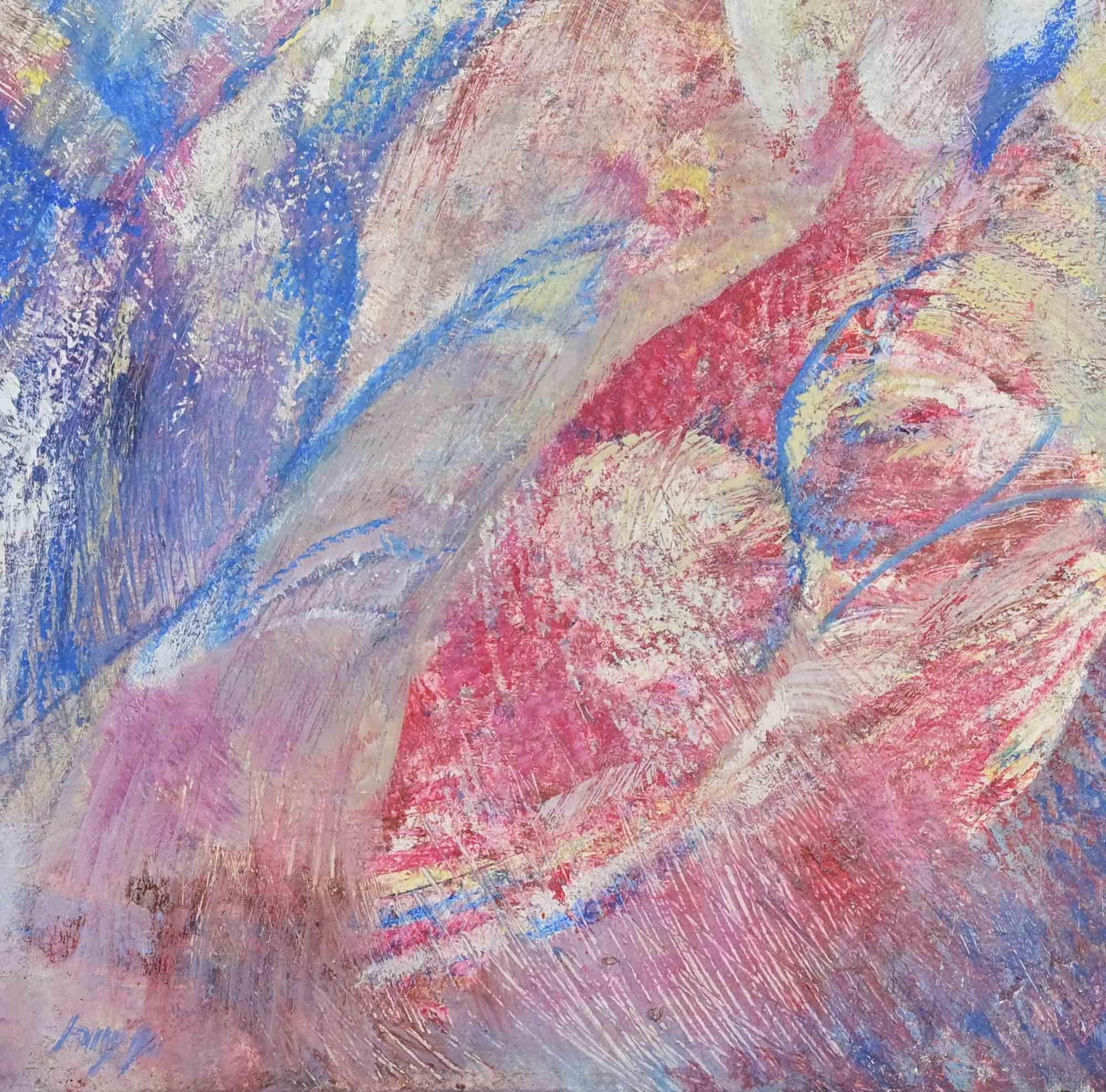 Leda and the Swann - Oil Painting by Sebastiano Sanguigni - 1980s For Sale 1