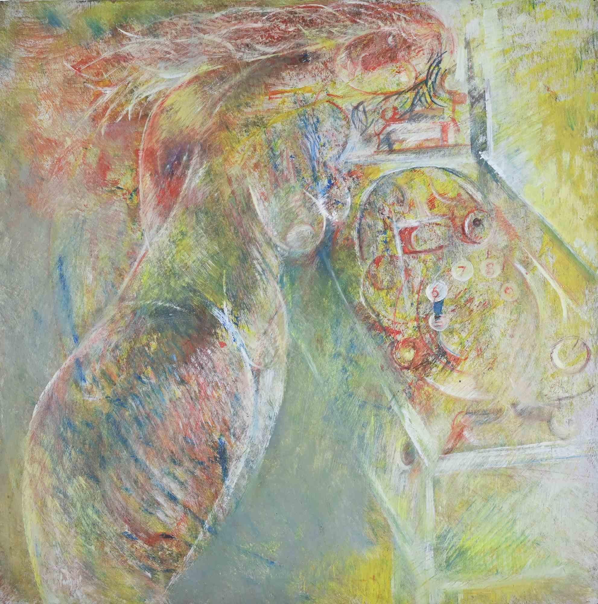 Nu au téléphone - Peinture à l'huile de Sebastiano Sanguigni - années 2000 en vente 1