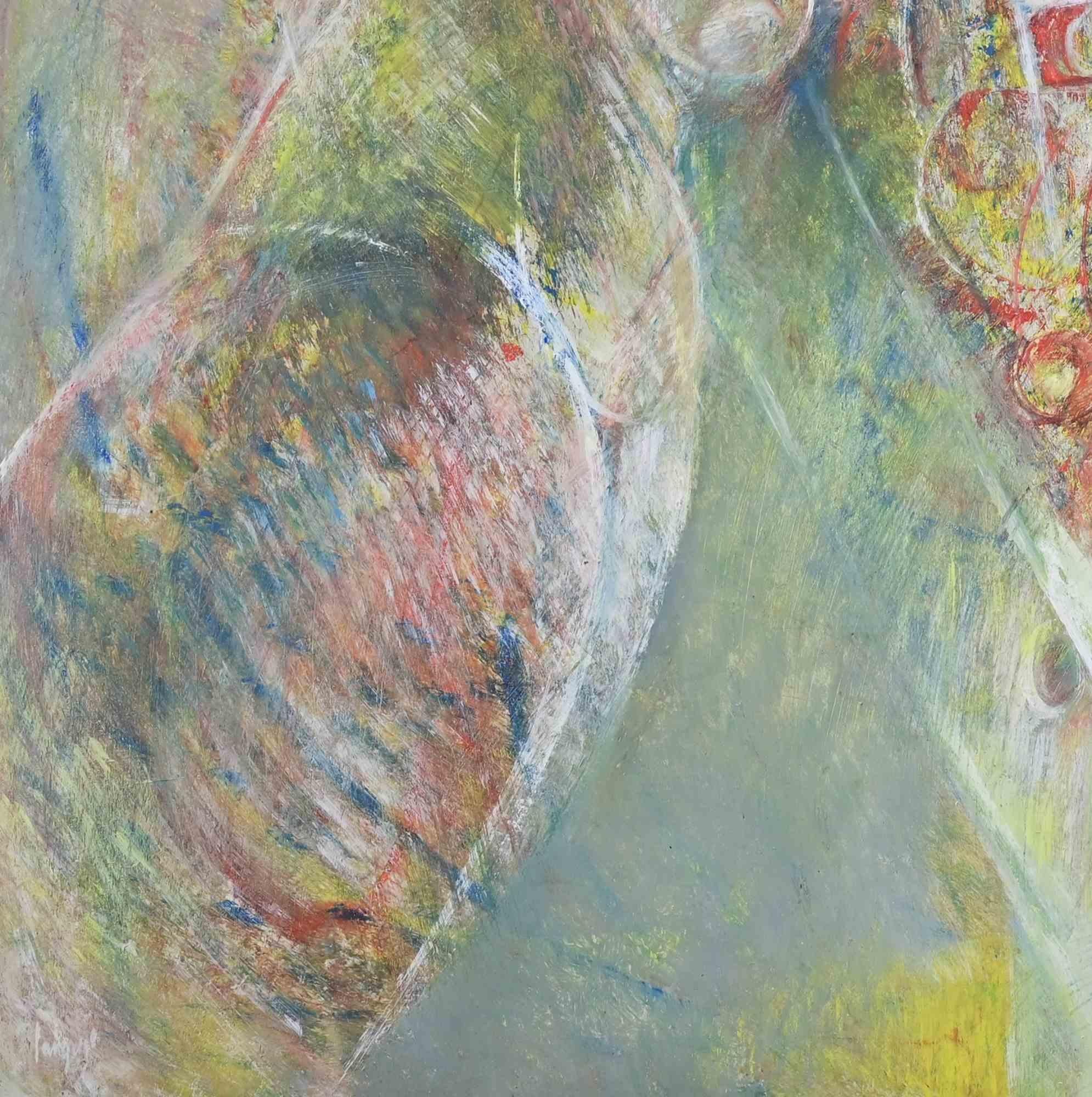 Nu au téléphone - Peinture à l'huile de Sebastiano Sanguigni - années 2000 en vente 2