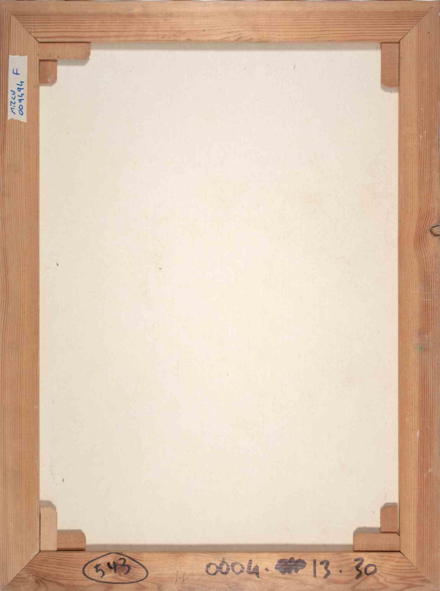 Akt mit Katze - Ölgemälde von Sebastiano Sanguigni - 2000s im Angebot 2