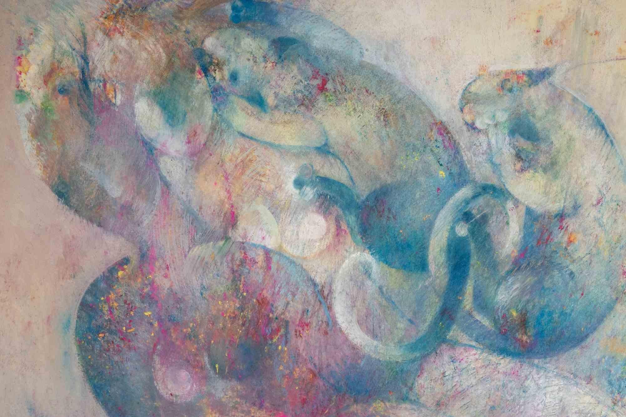 Akte und Katzen - Ölgemälde von Sebastiano Sanguigni - 2000s im Angebot 1