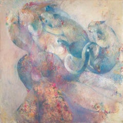 Nudi e gatti - Pittura ad olio di Sebastiano Sanguigni - Anni 2000