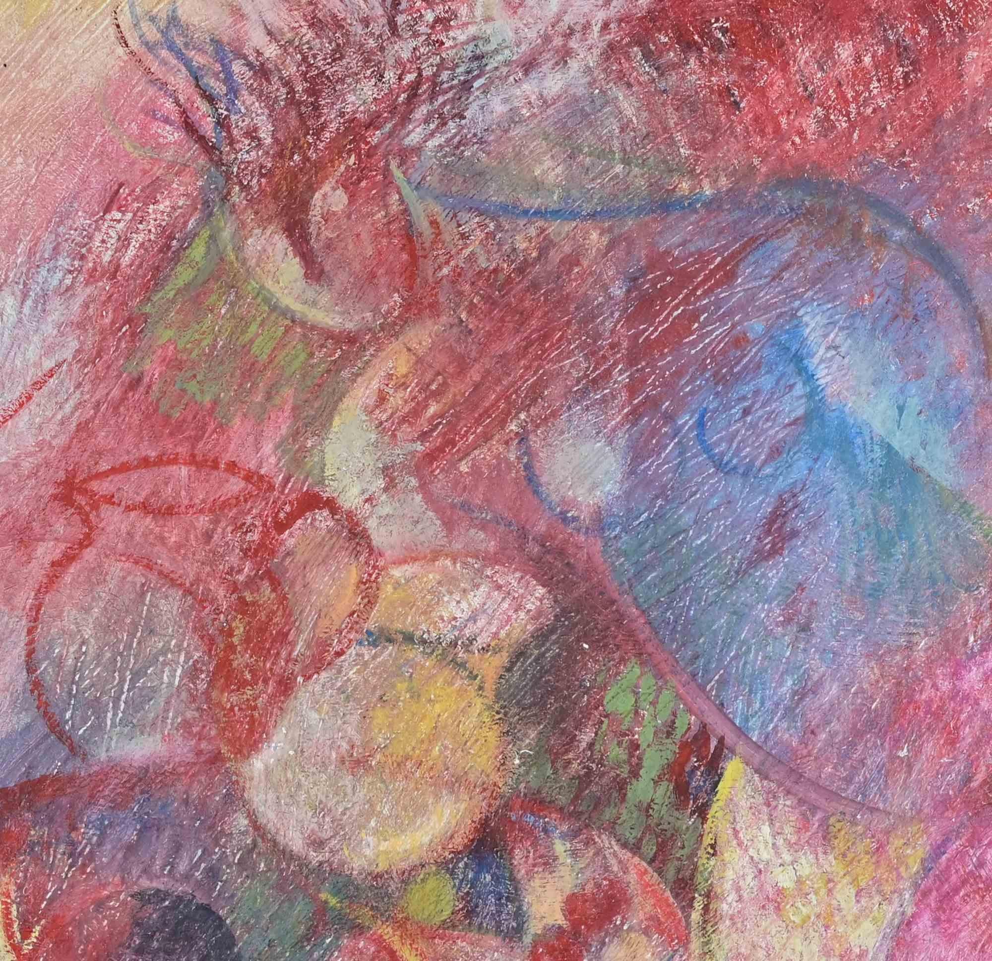 Reclined Figure - Oil Painting by Sebastiano Sanguigni - 1980s For Sale 1