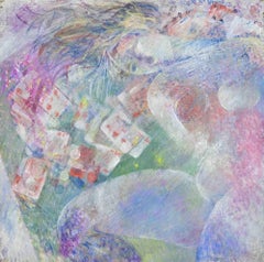 Woman and Cards - Oil Painting by Sebastiano Sanguigni - 2000s