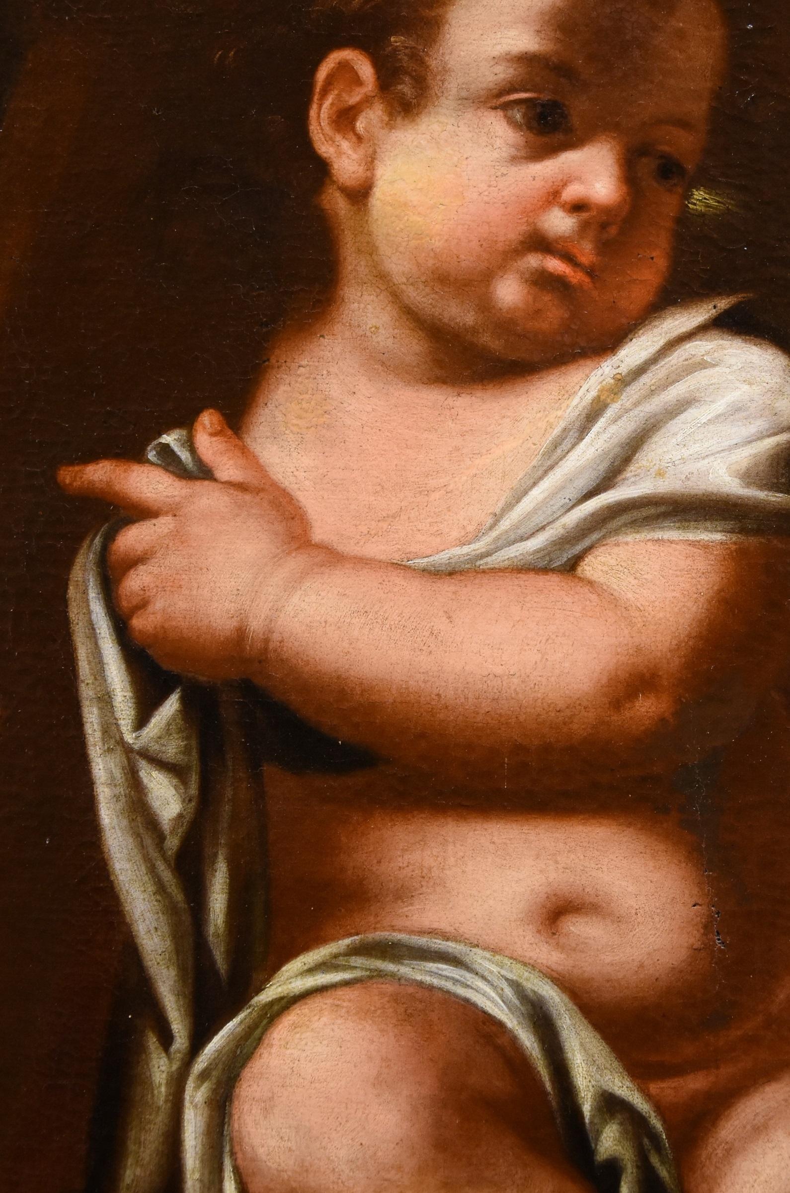 Jesus Christ Paint 17/18th Century Oil on canvas Savorelli Old master Religious 1