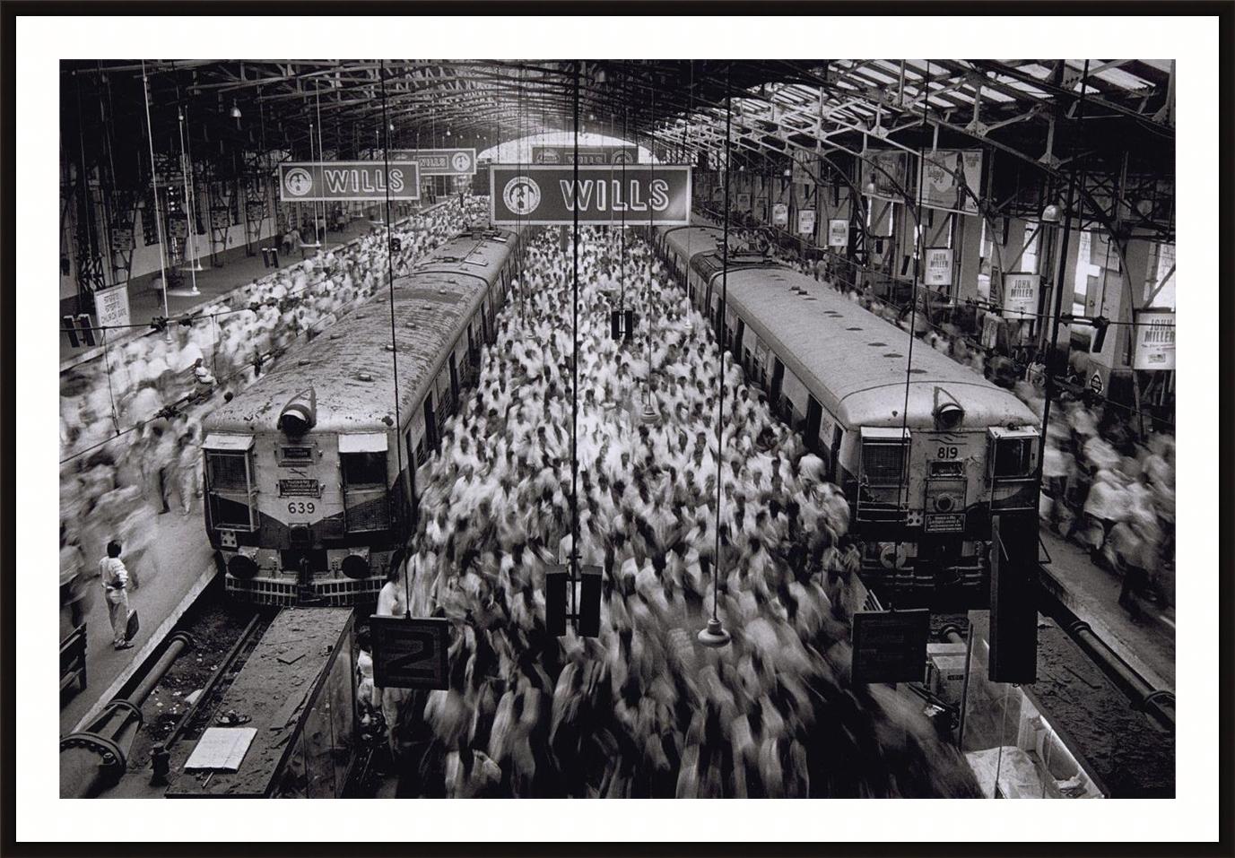 Churchgate Station, Western Railroad Line, Bombay, India - Photograph by Sebastião Salgado