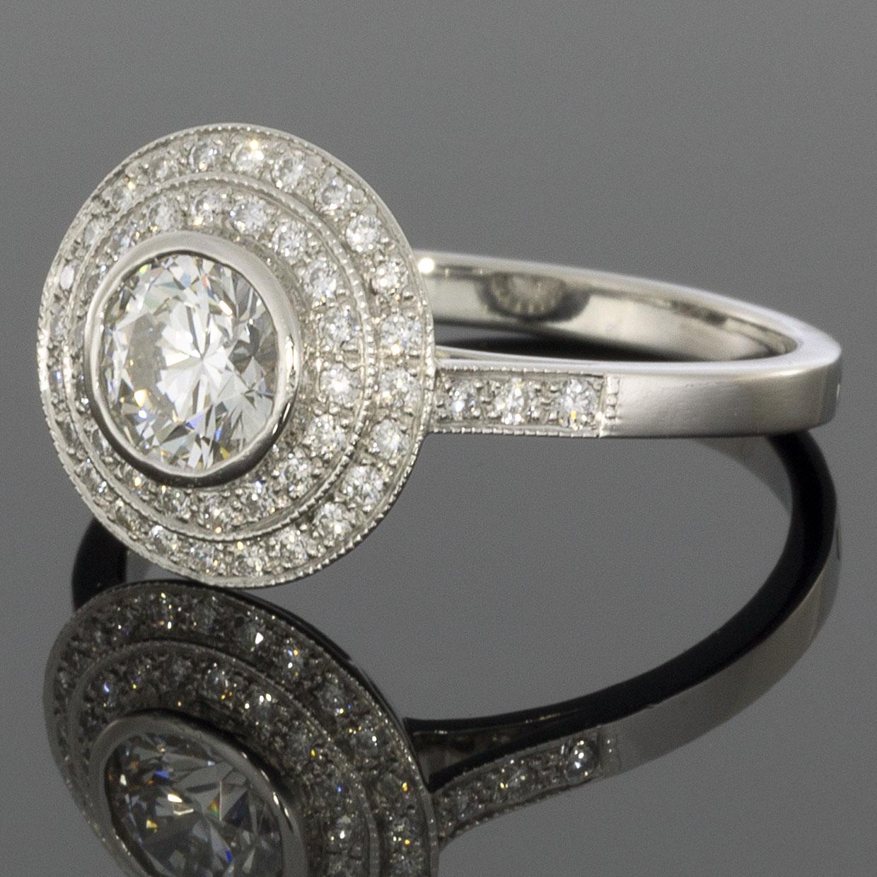 Item Details:
Estimated Retail - $7,150.00+ (See appraisal pic)
Brand - Sebastien Barier
Collection - Art Deco
Metal - Platinum
Total Carat Weight (TCW) - 1.13 ctw
Style - Deco Double Halo Engagement Ring
Ring Size - 6.75
Sizable - Yes
Width - 2.00