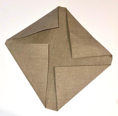 Large Sebastien de Ganay Folded Linen Abstract Minimalist Sculpture Fabric Wire