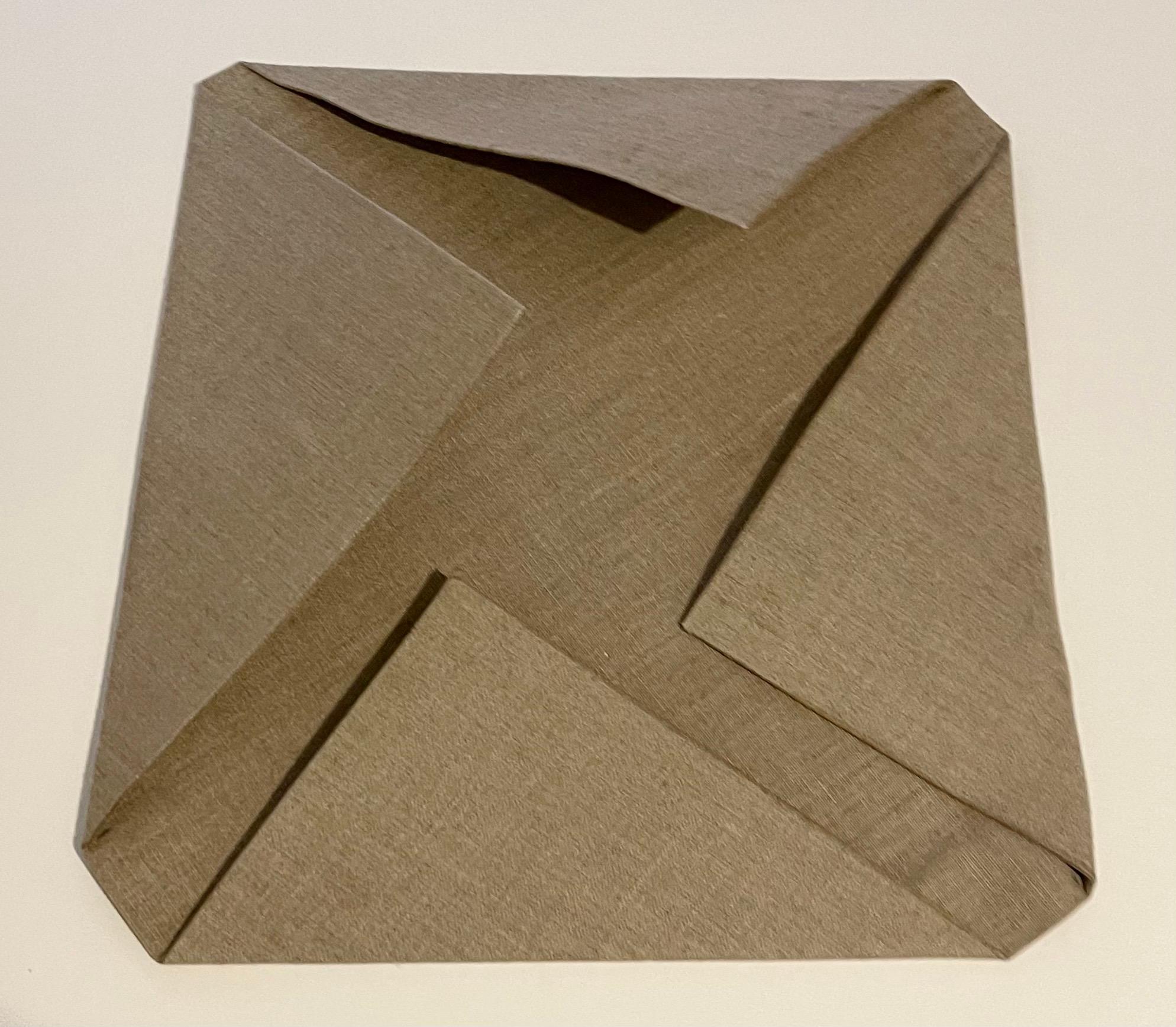 Large Sebastien de Ganay Folded Linen Abstract Minimalist Sculpture Fabric Wire For Sale 1