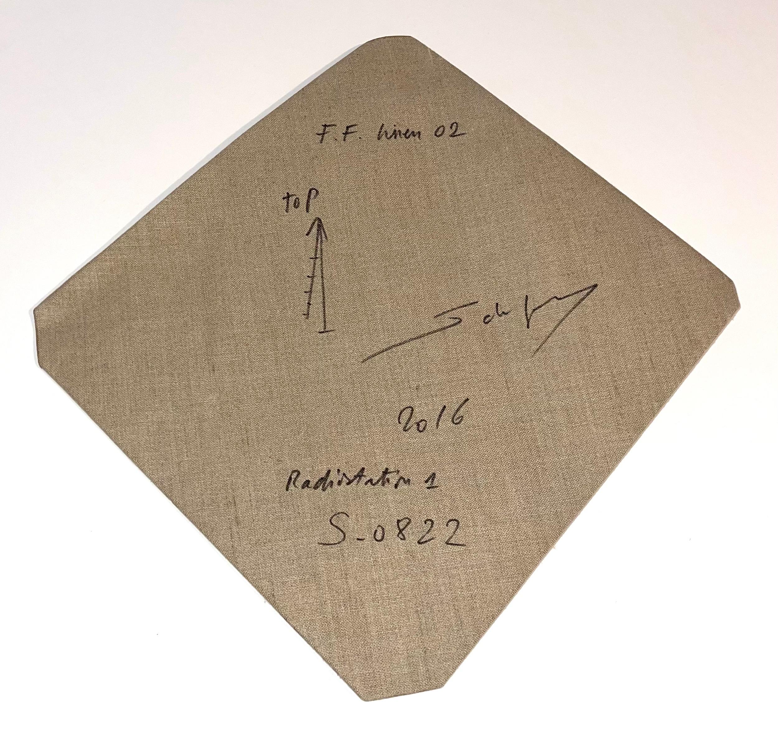 Large Sebastien de Ganay Folded Linen Abstract Minimalist Sculpture Fabric Wire For Sale 2