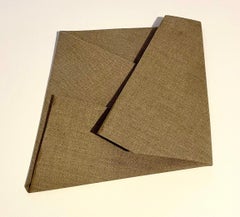 Sebastien de Ganay Lino piegato Astratto Minimalista Scultura unica Filo di tessuto