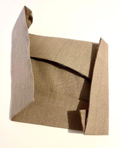 Sebastien de Ganay Folded Linen Abstract Minimalist Unique Sculpture Fabric Wire