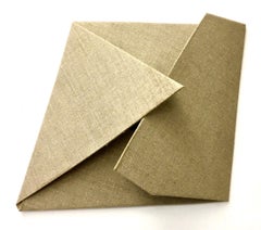 Sebastien de Ganay Lino piegato Astratto Minimalista Scultura unica Filo di tessuto