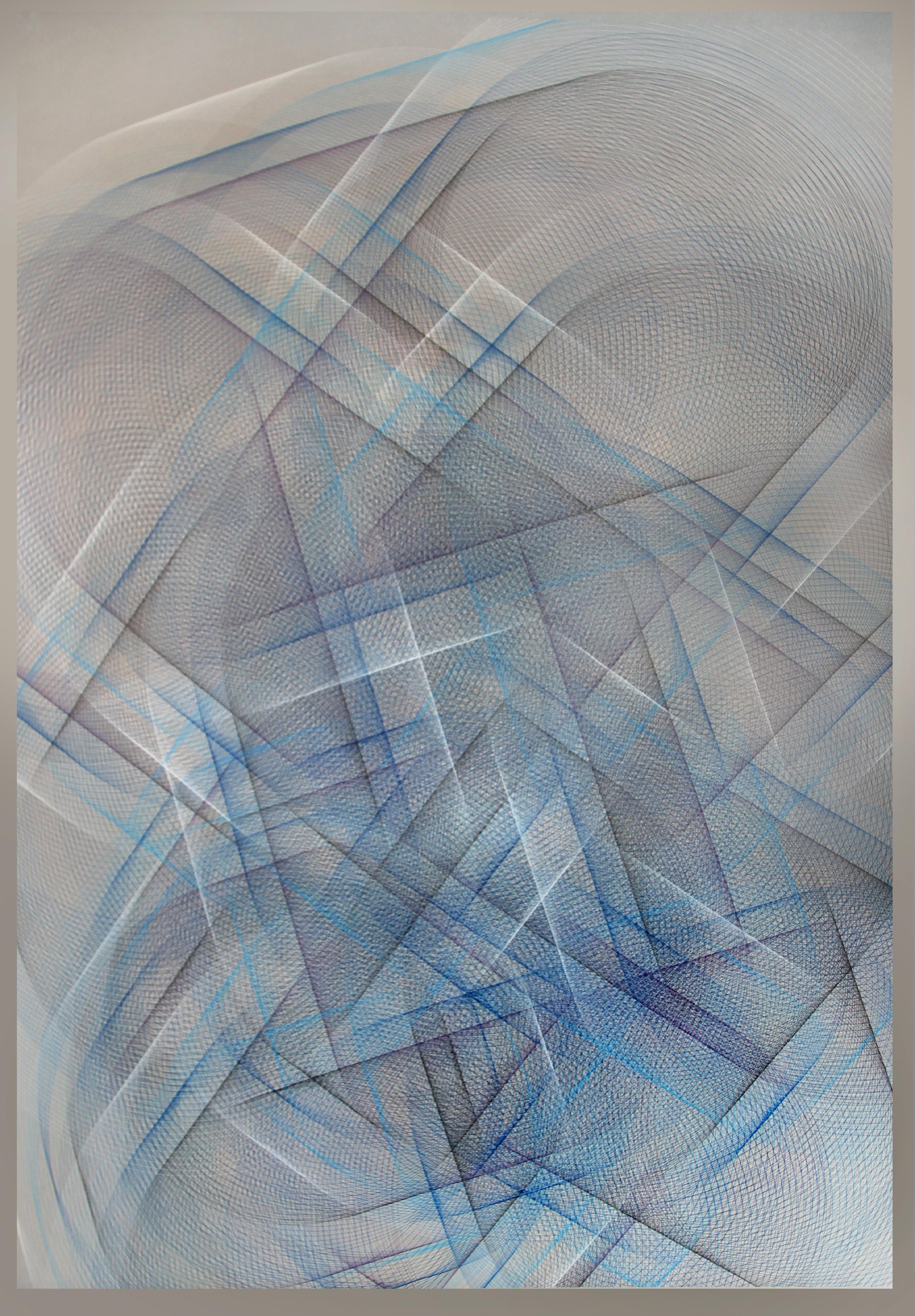 Sebastien Preschoux Abstract Painting - Blue Depth
