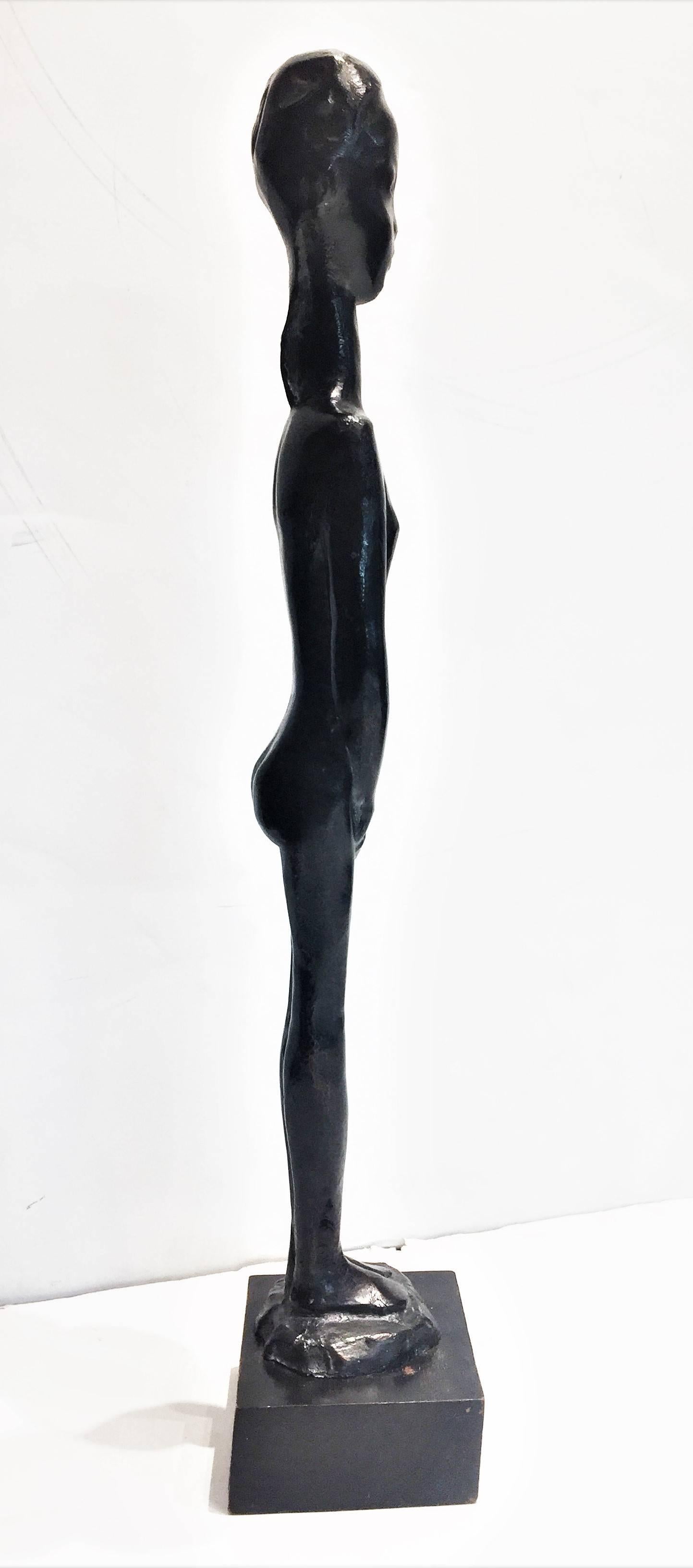 Sébastien Tamari, Femme Nu, escultura modernista francesa de bronce patinado, años 60 Moderno en venta