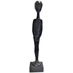 Sébastien Tamari, Femme Nu, escultura modernista francesa de bronce patinado, años 60