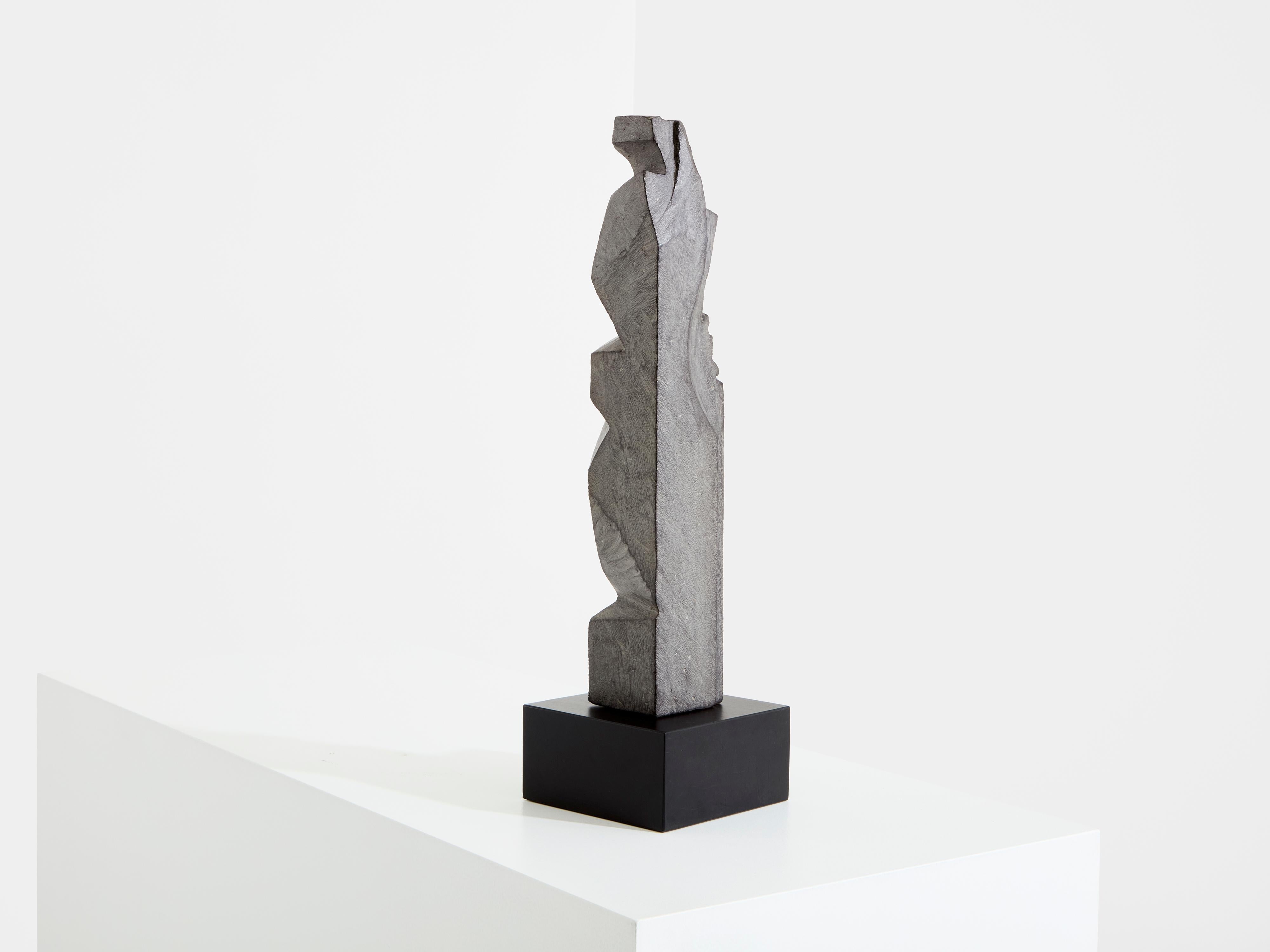 French Sébastien Touret brutalist stone totem sculpture circa 2010 For Sale