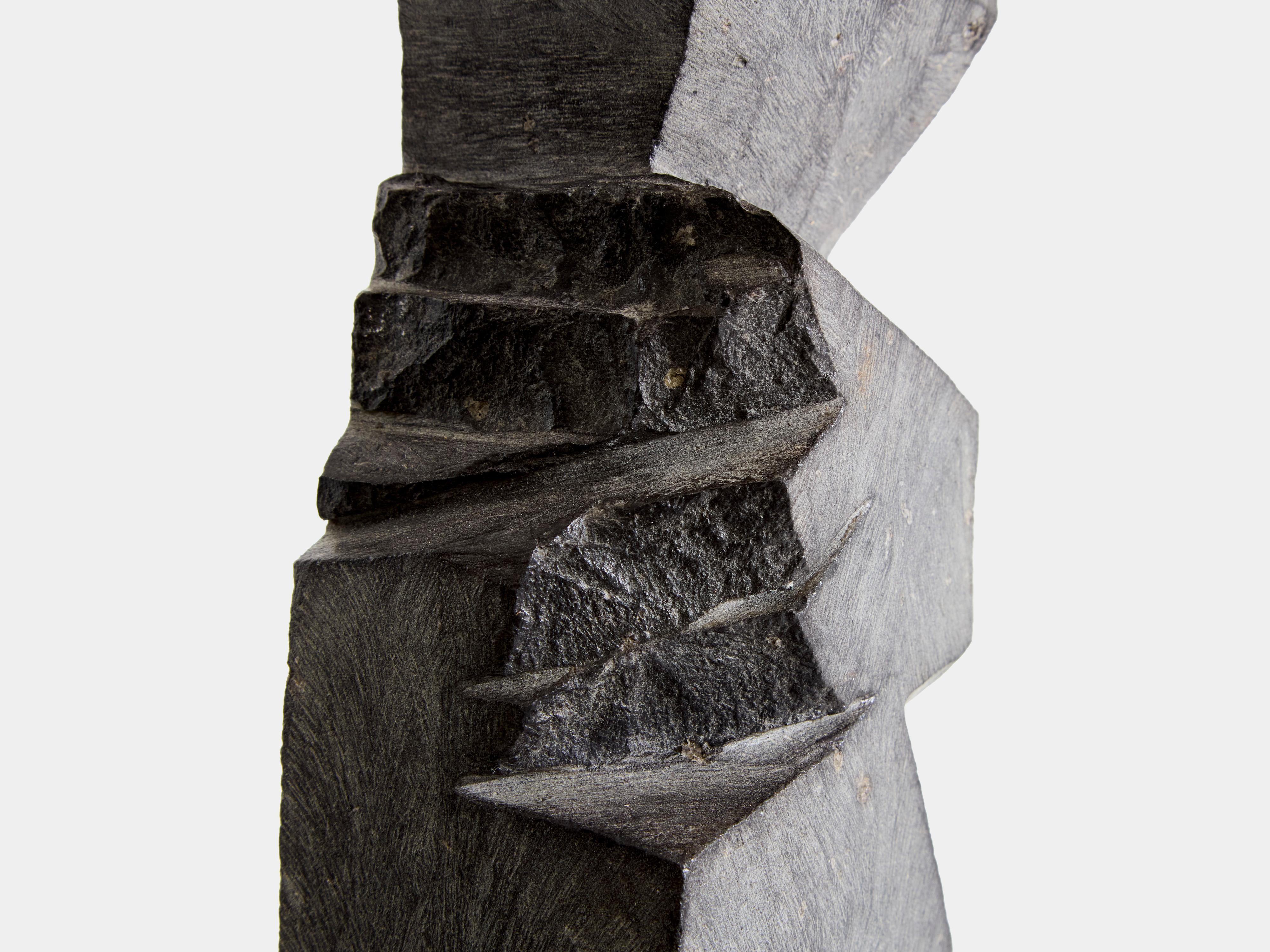 Stone Sébastien Touret brutalist stone totem sculpture circa 2010 For Sale