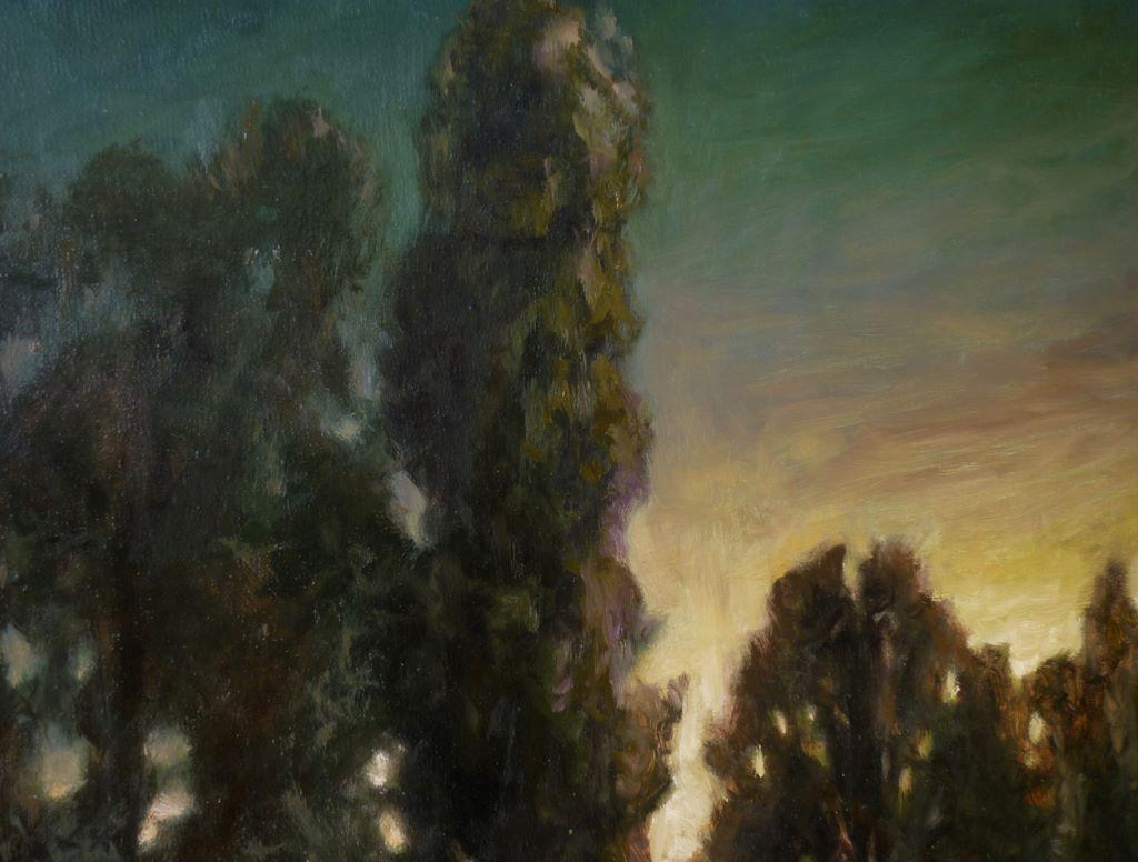 El Estanque del Atardecer – Painting von Sebastian Martínez Fadic