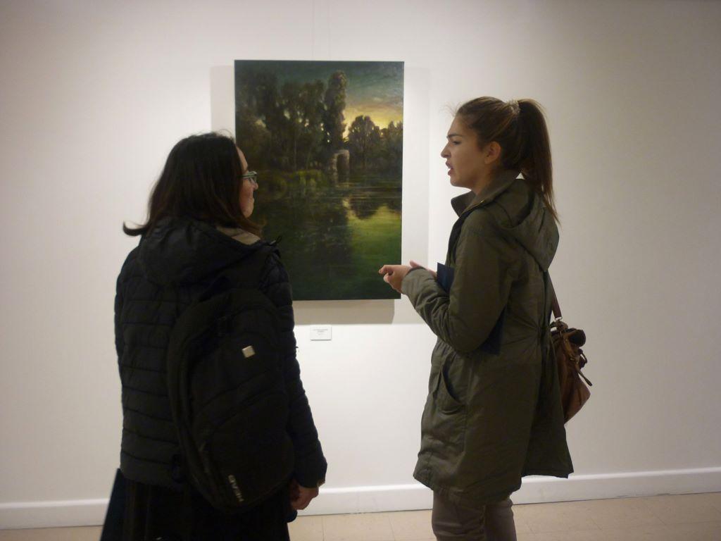 El Estanque del Atardecer (Schwarz), Landscape Painting, von Sebastian Martínez Fadic