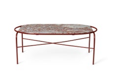 Secant Oval Table Red Veined Marble Oxide Red by Warm Nordic