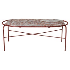 Secant Oval Table Red Veined Marble Oxide Red by Warm Nordic