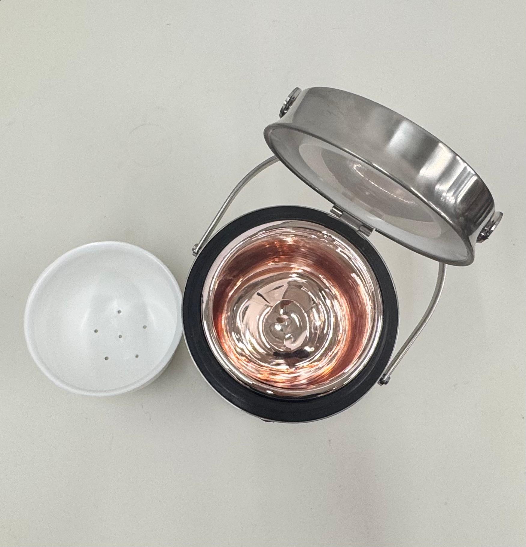 Nice thermal ice bucket, with emetic closure, made by Alessi (design Carlo Mazzeri and Anselmo Vitale indicatively late 1970s).

The piece offered here stands out among the many models of ice buckets produced by Alessi because of the special feature