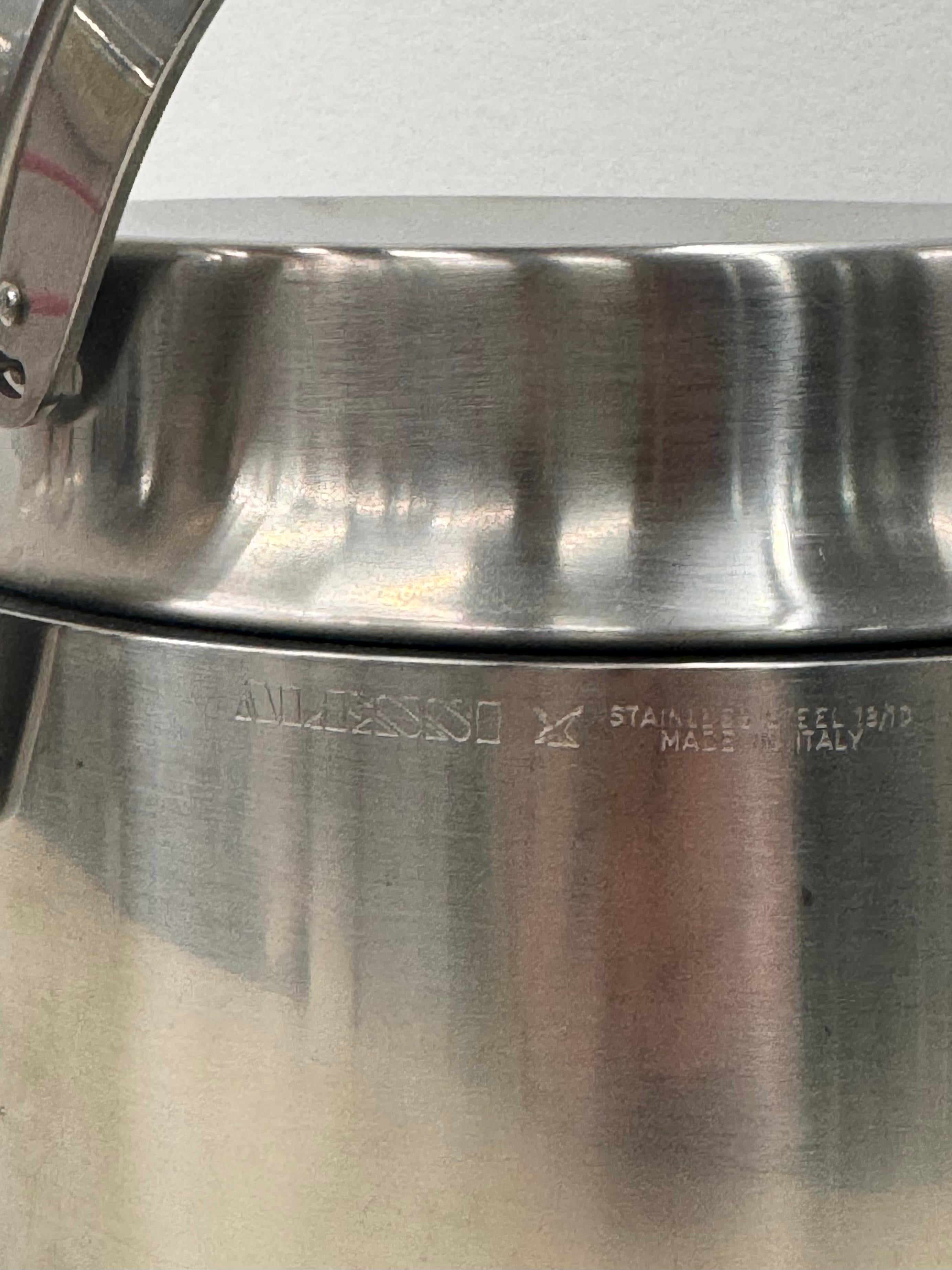 Steel Alessi ice bucket closure - hermetic attributed C. Mazzeri A. Vitale