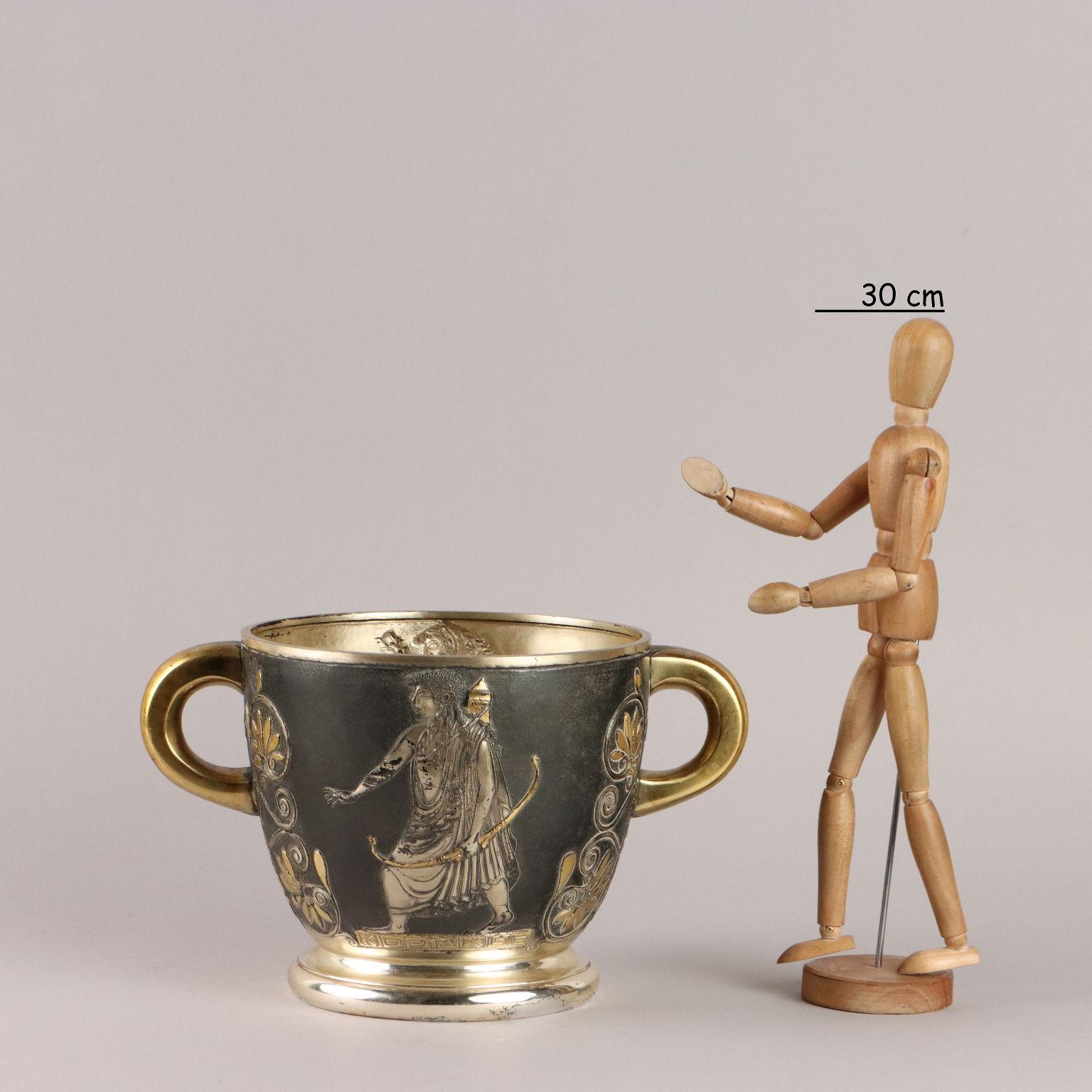 Mid-Century moderno Secchiello in Argento Le Argenterie di Milano di Fiorentini Guido metà 900 in vendita