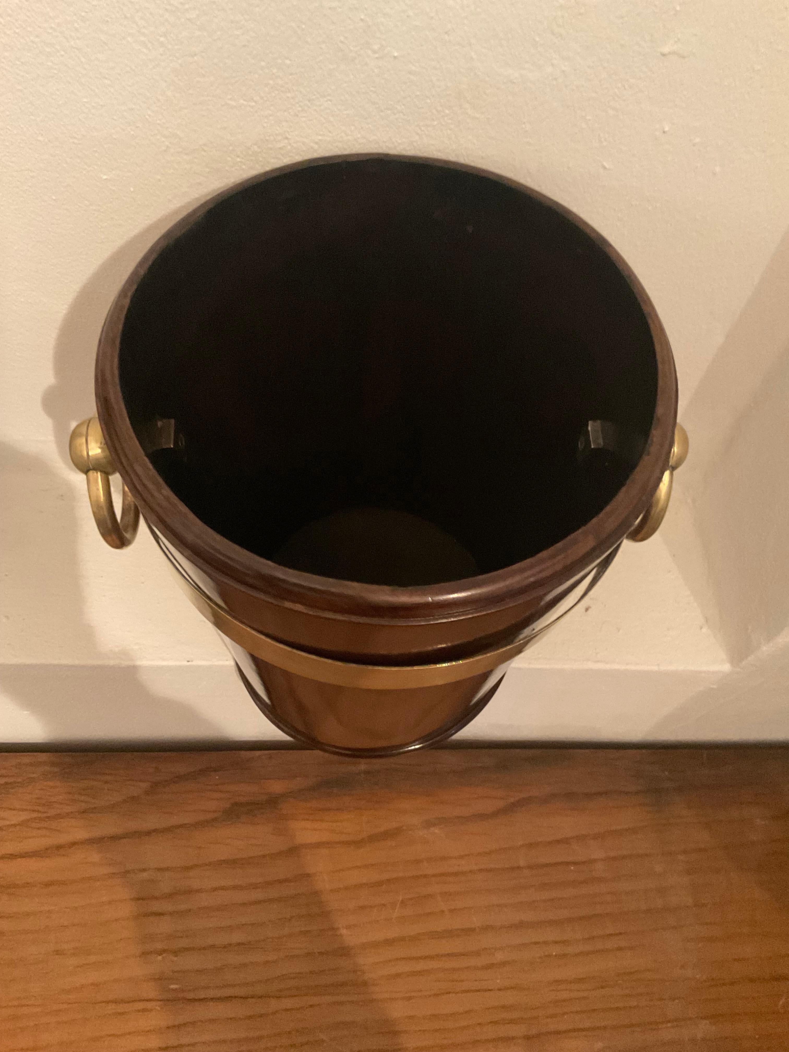 Flascheneimer in  mahagoniholz und Messing ITALIEN 1940- (Sonstiges) im Angebot