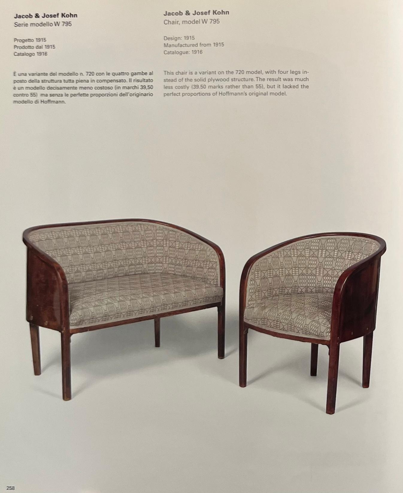 Austrian Secession Armchair by Josef Hoffmann (1914), manufactured by Thonet (1919)