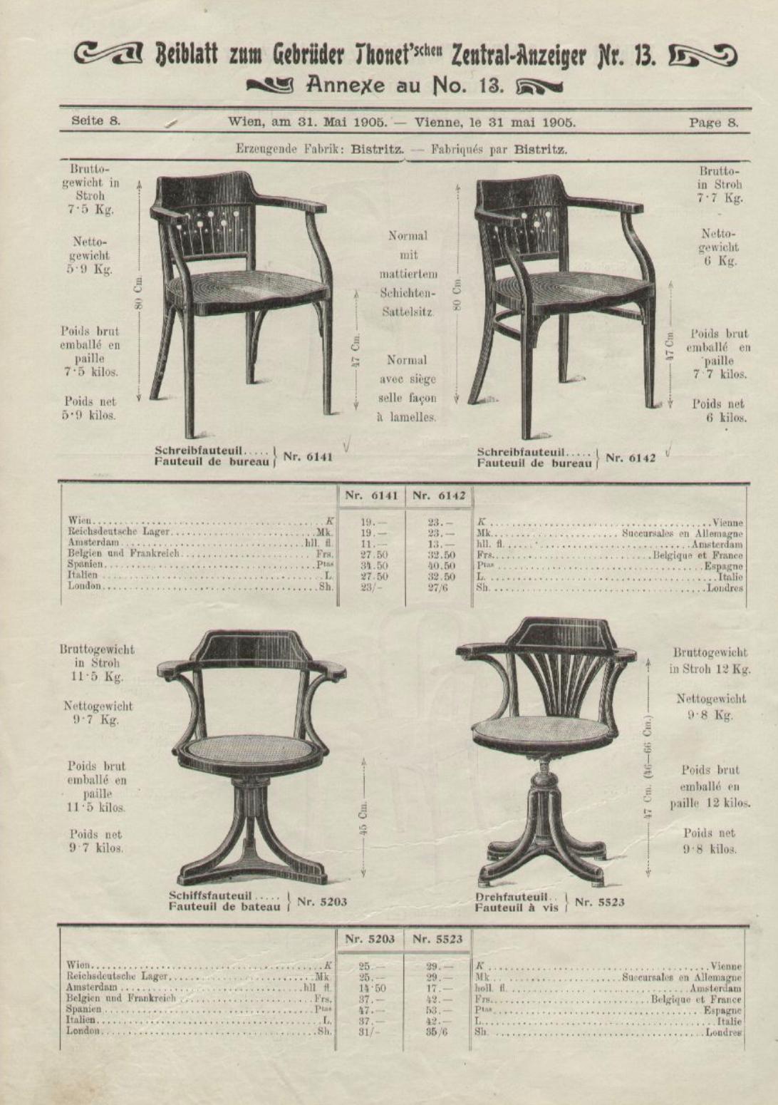 Secession Armchair by Otto Wagner/Gustav Siegel, Thonet Brothers (Vienna, 1905) For Sale 5