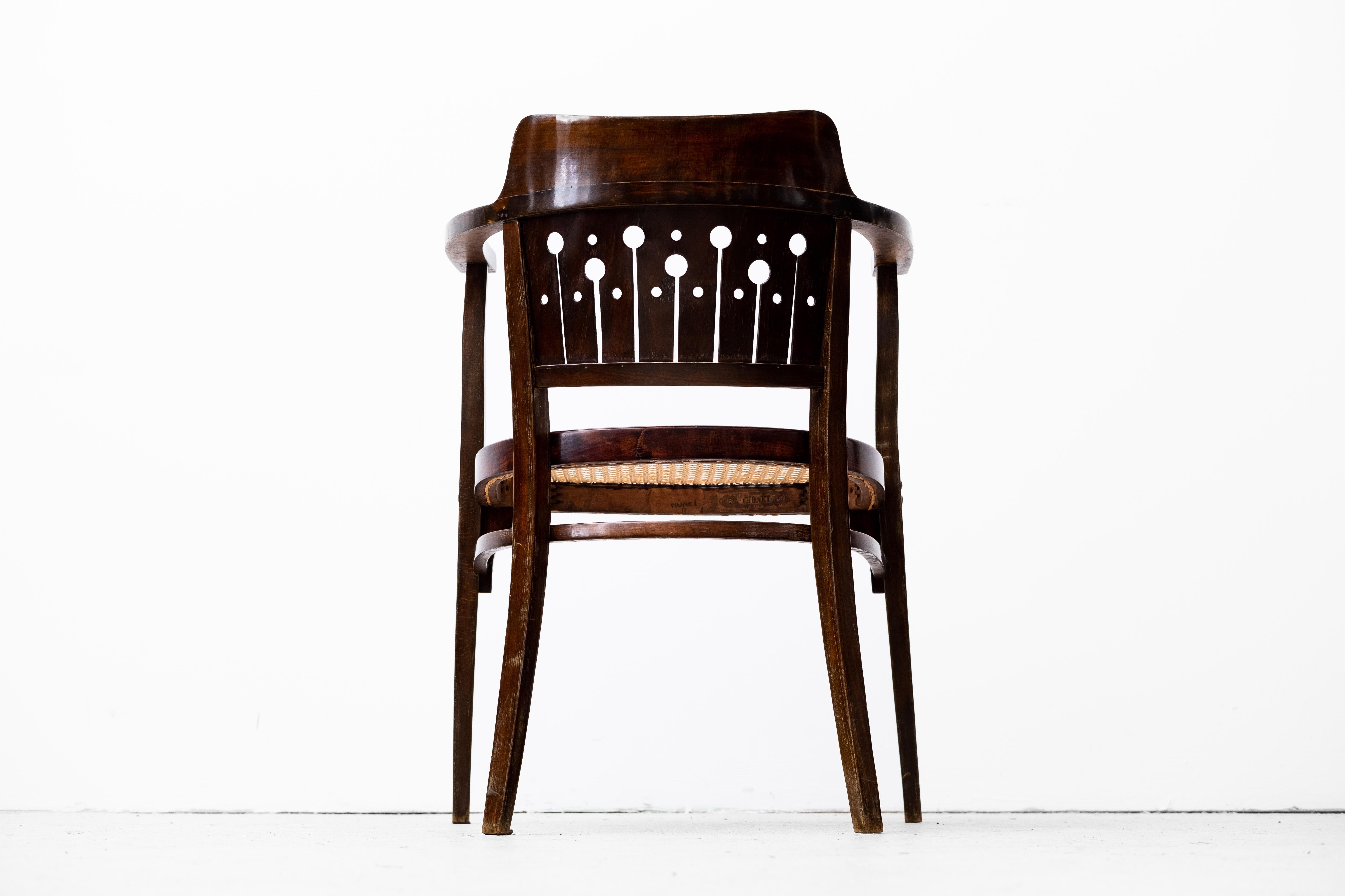 Secession Armchair by Otto Wagner/Gustav Siegel, Thonet Brothers (Vienna, 1905) For Sale 9