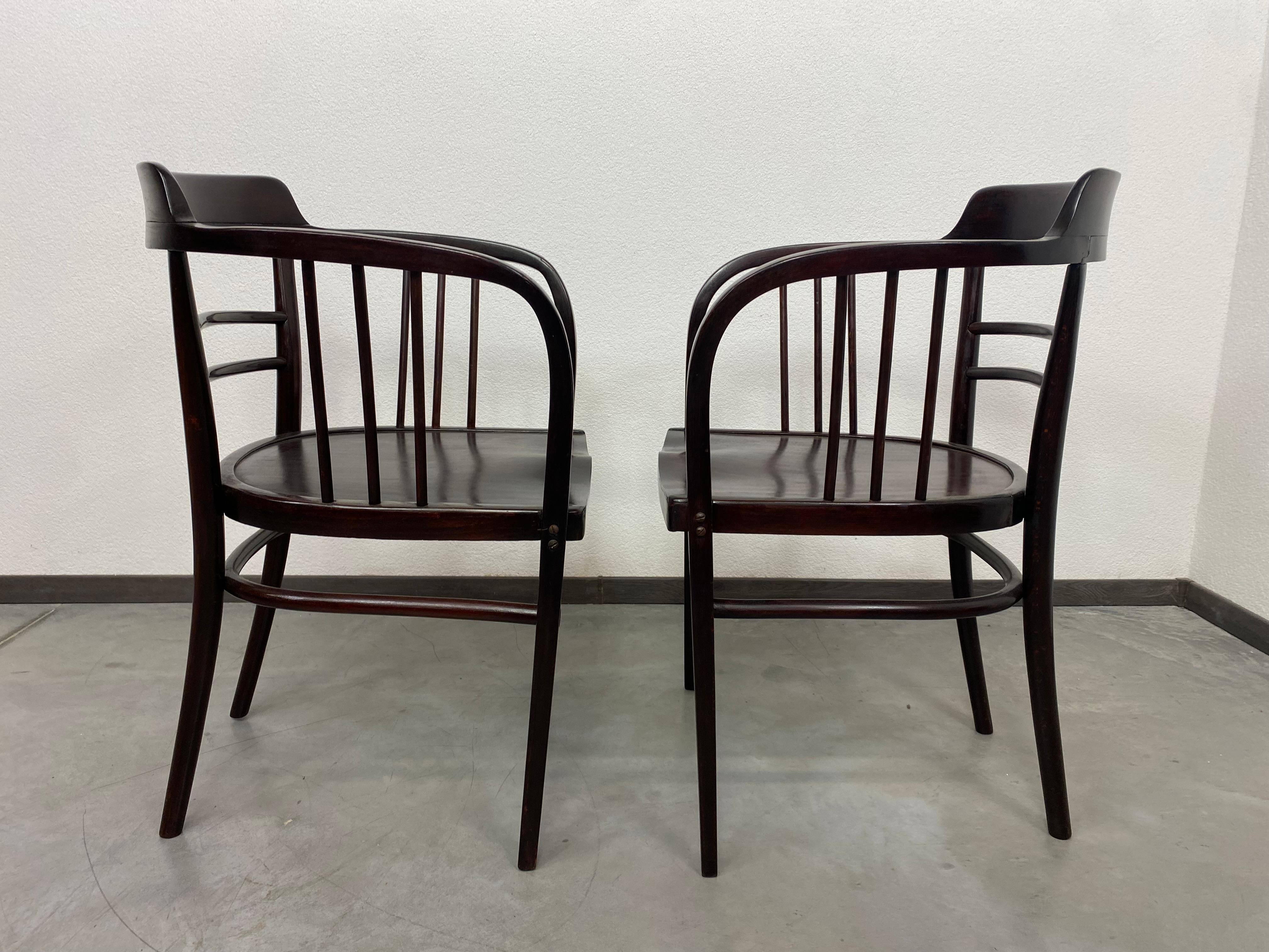 Vienna Secession Secession armchairs by Otto Wagner for Thonet For Sale