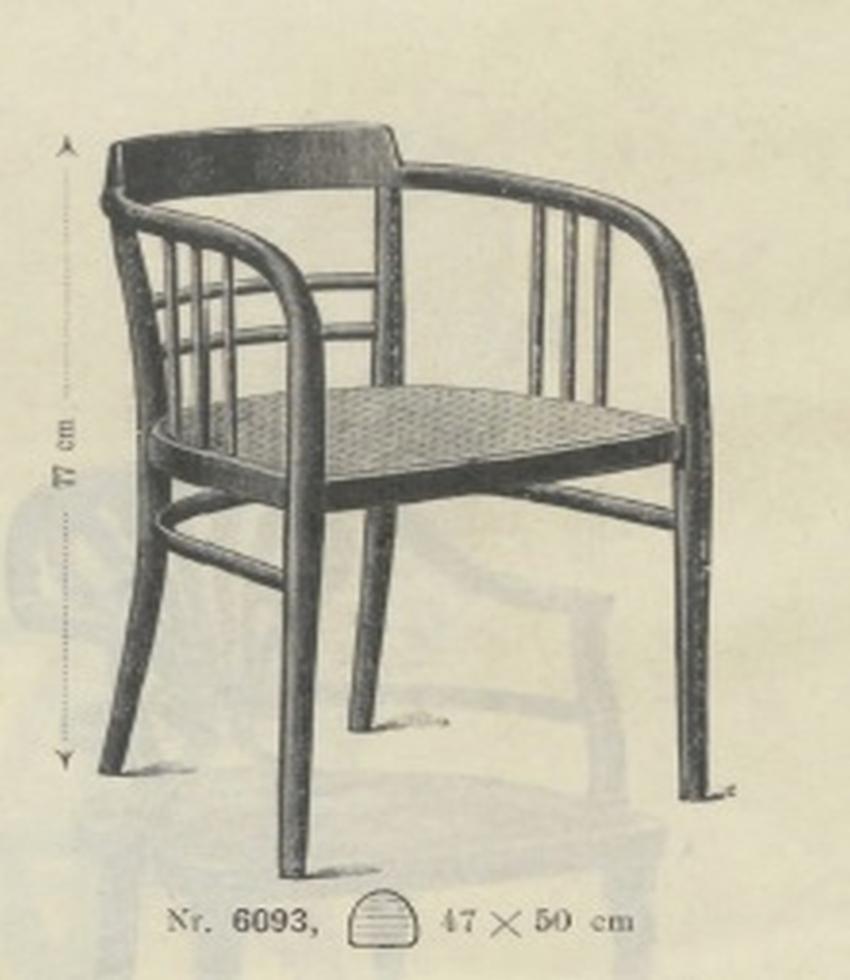 Secession armchairs no.6093 by Otto Wagner for Thonet For Sale 3