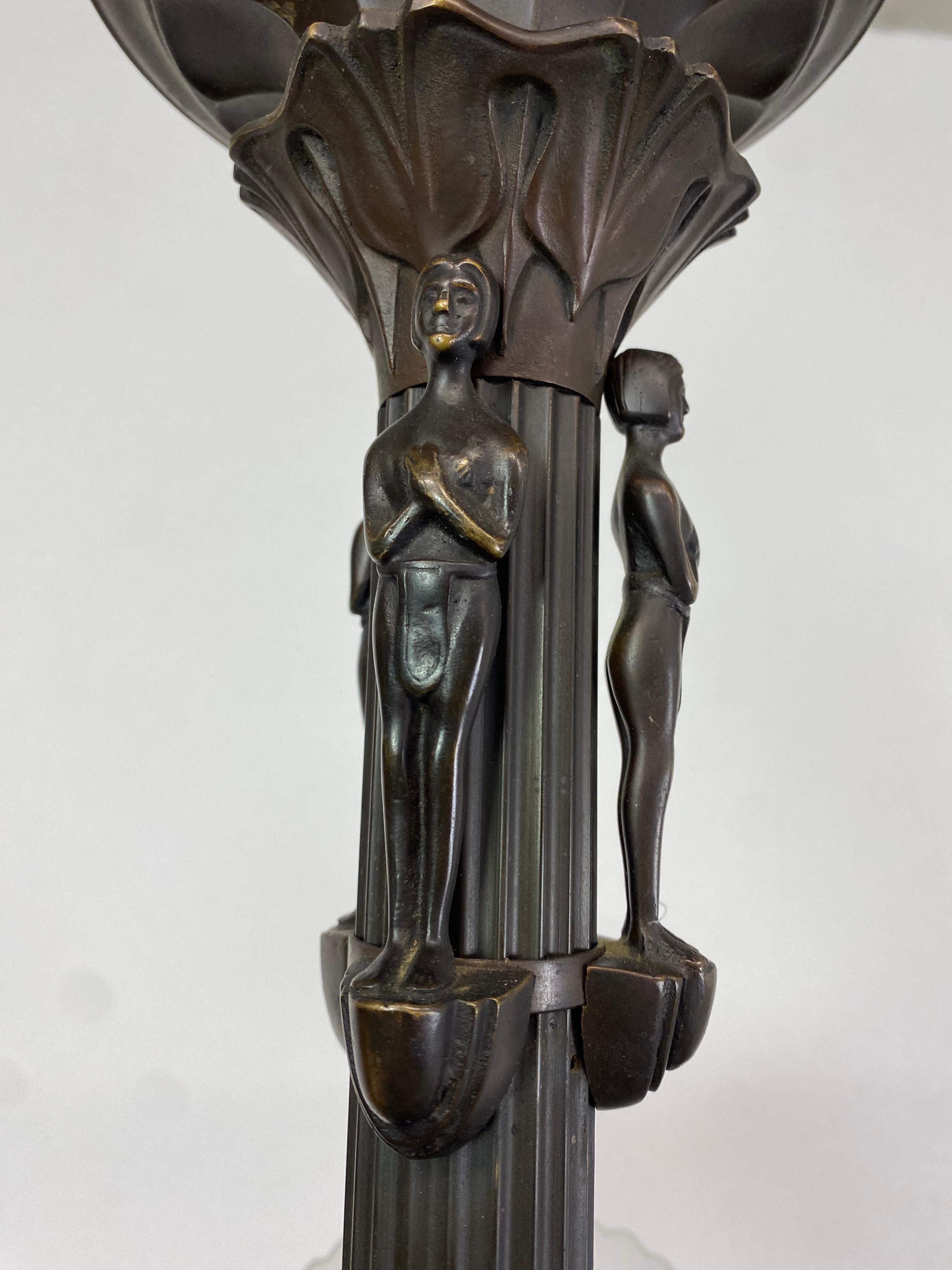 Early 20th Century Secession bronze chandelier For Sale