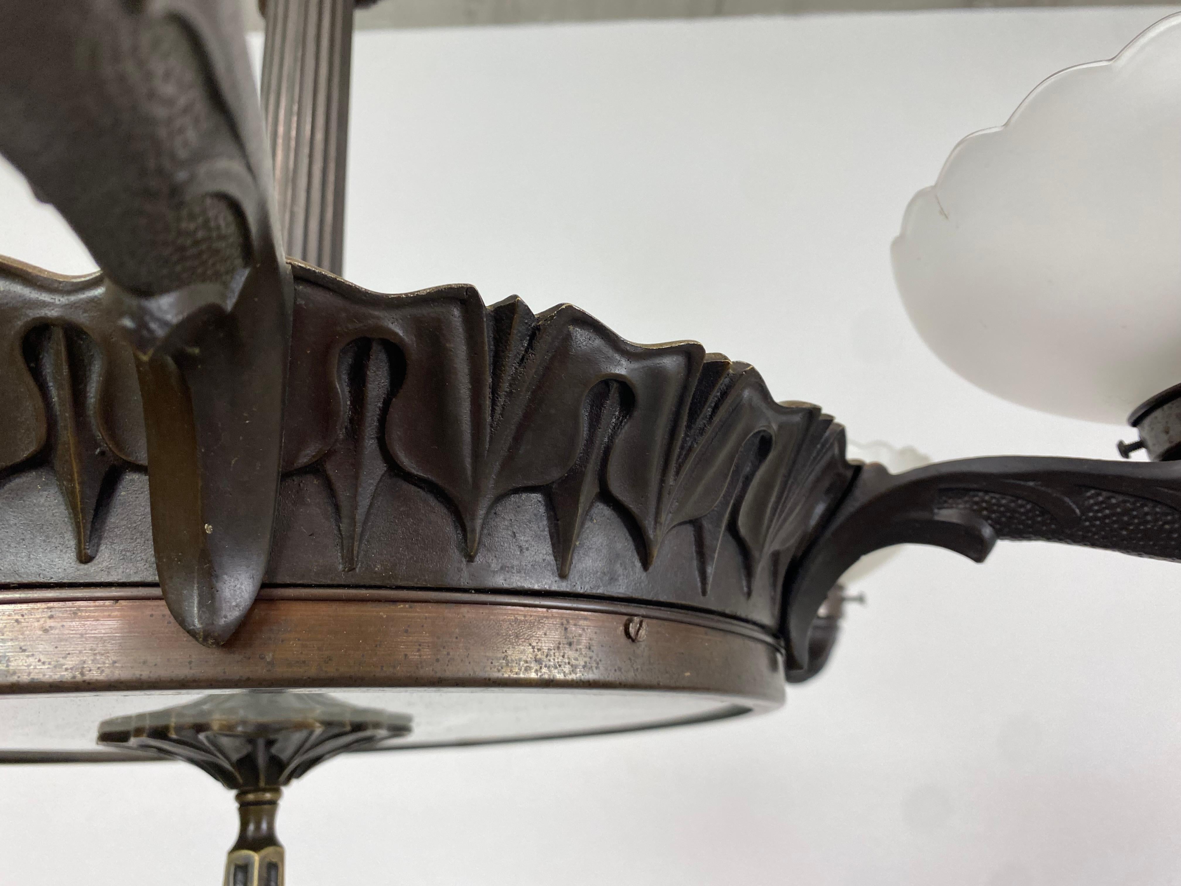 Secession bronze chandelier For Sale 1