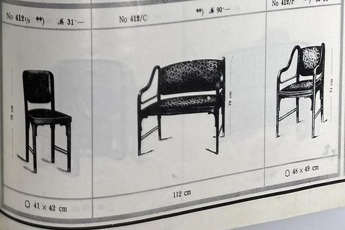 Sedia Secessione n.412 di Otto Wagner per J&J Kohn in vendita 5