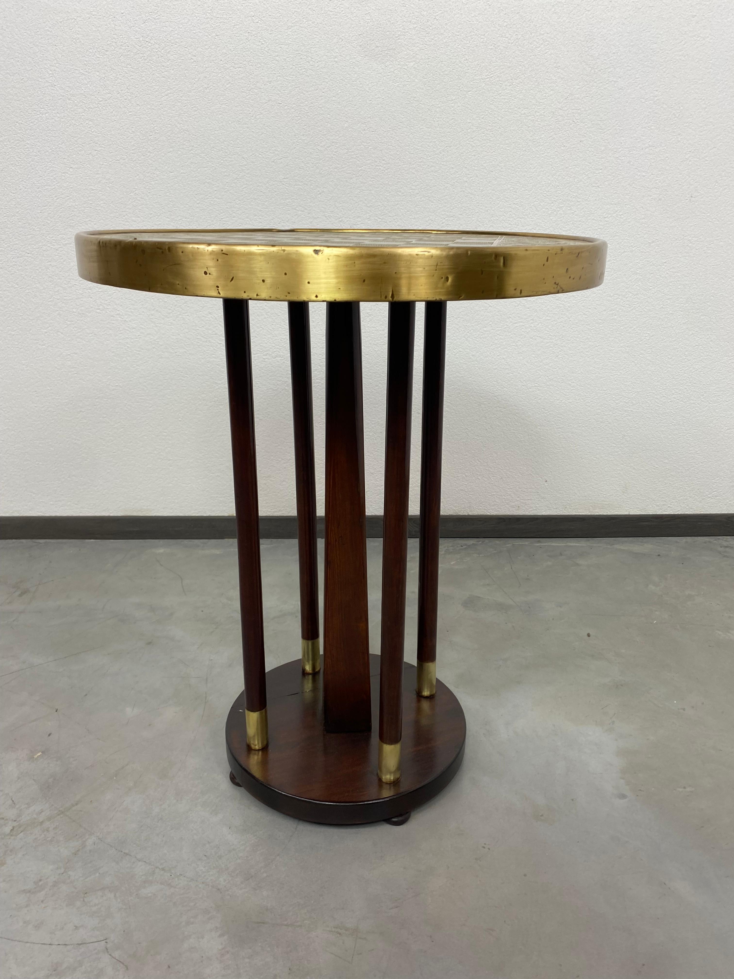 Vienna Secession Secession chess table with brass top For Sale
