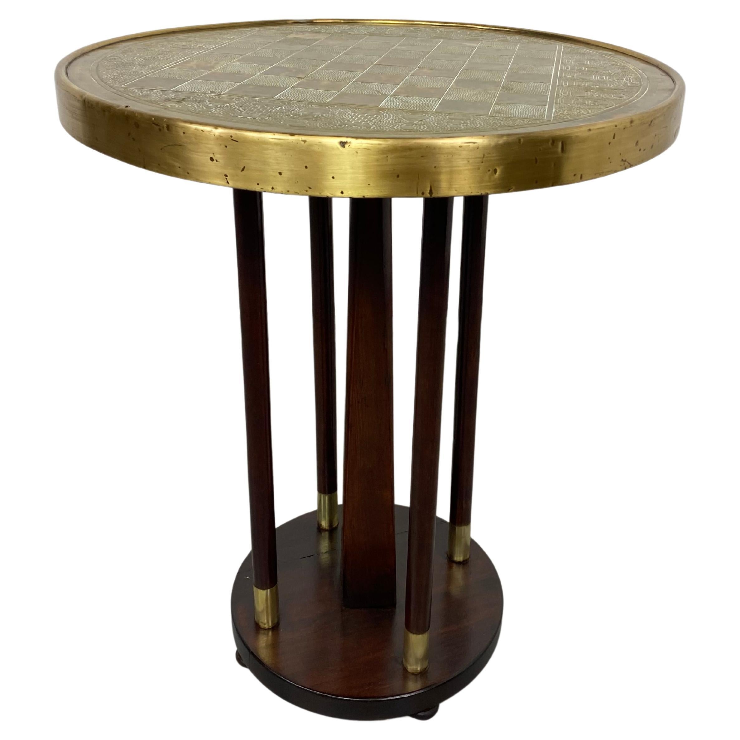 Secession chess table with brass top For Sale