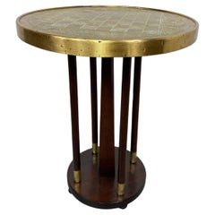 Vintage Secession chess table with brass top