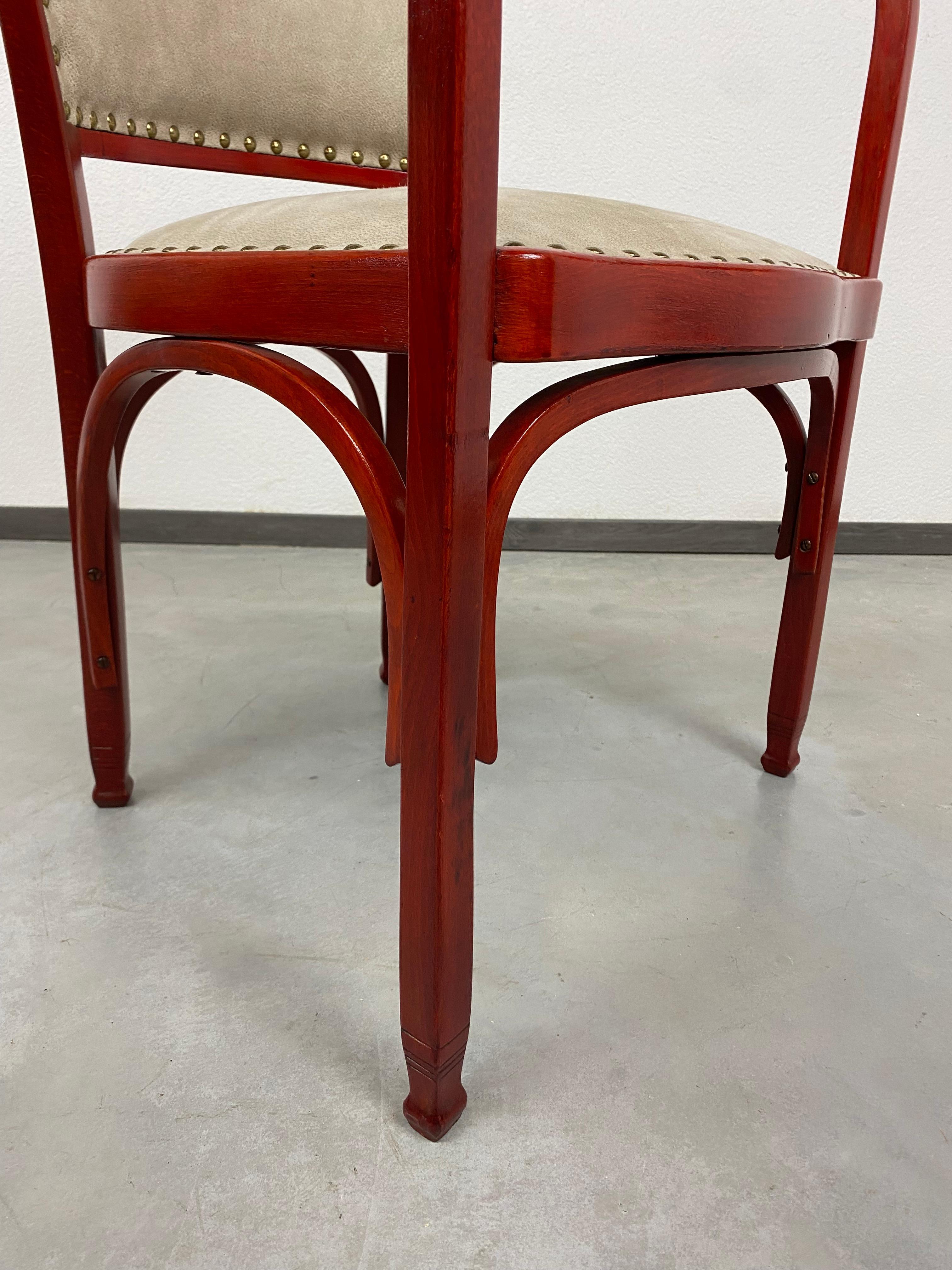 Secession Desk Chair 715F by Gustav Siegel for J&J Kohn For Sale 2
