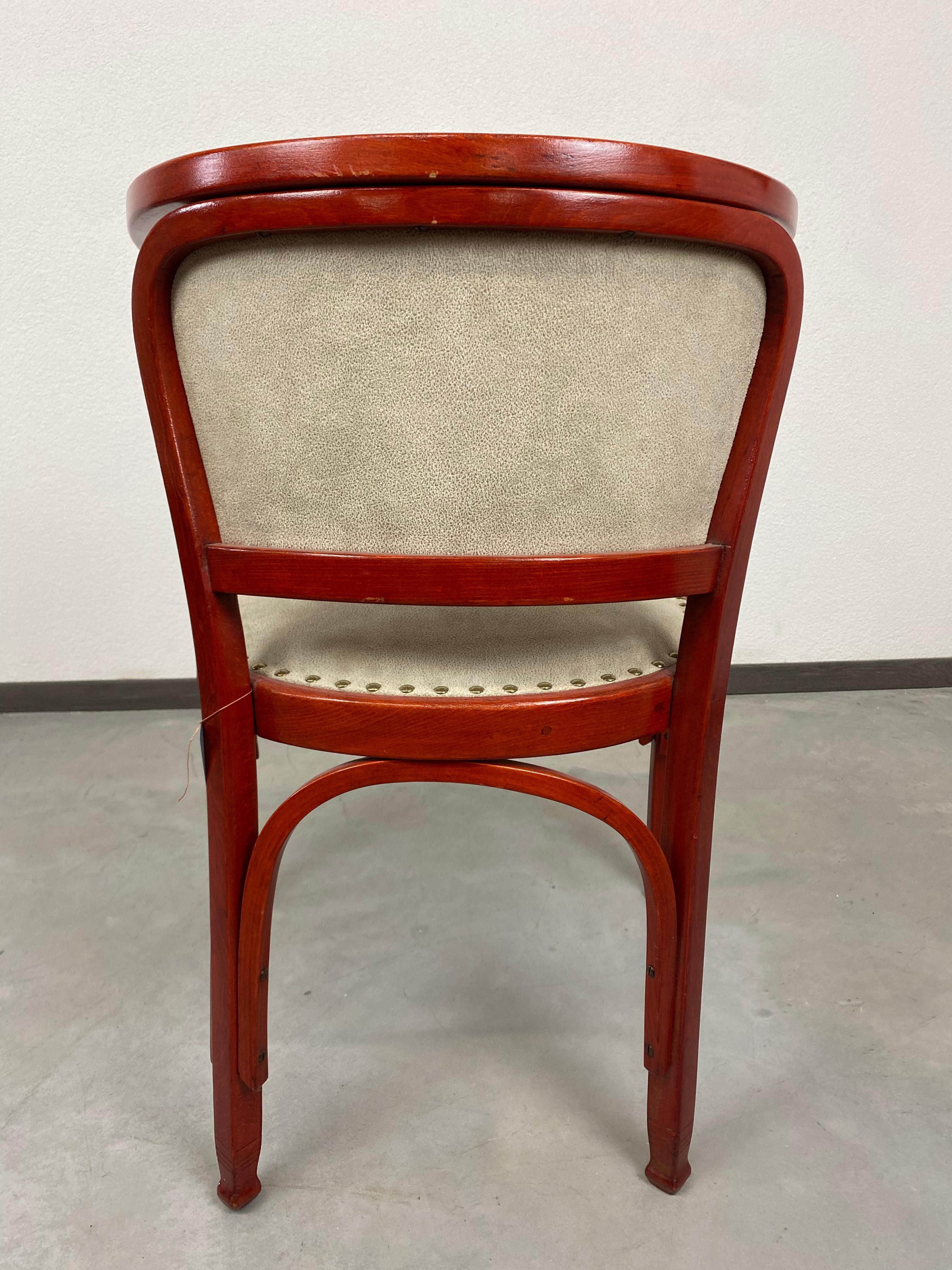 Secession Desk Chair 715F by Gustav Siegel for J&J Kohn For Sale 6