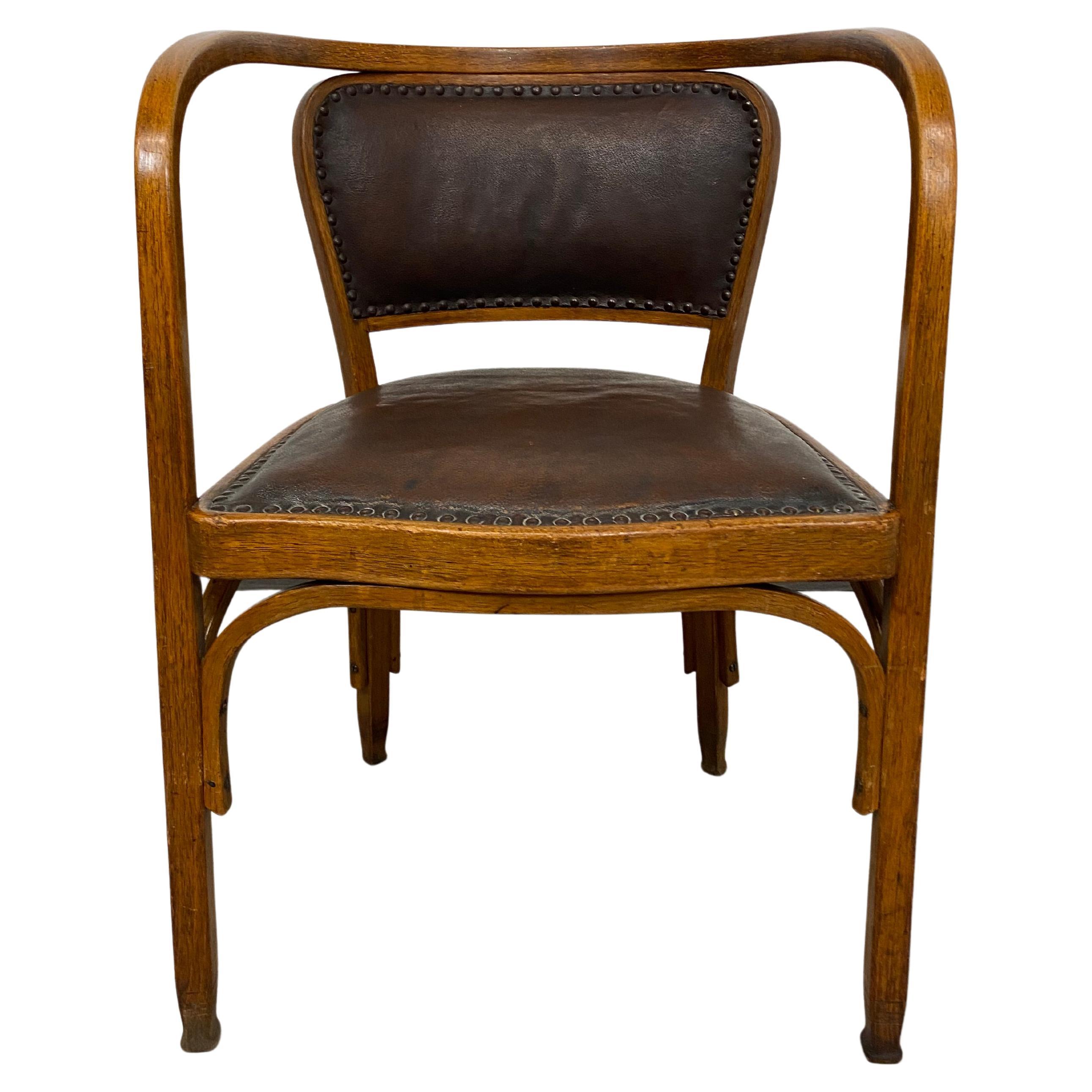 Secession Desk Chair 715F  by Gustav Siegel for J&J Kohn For Sale