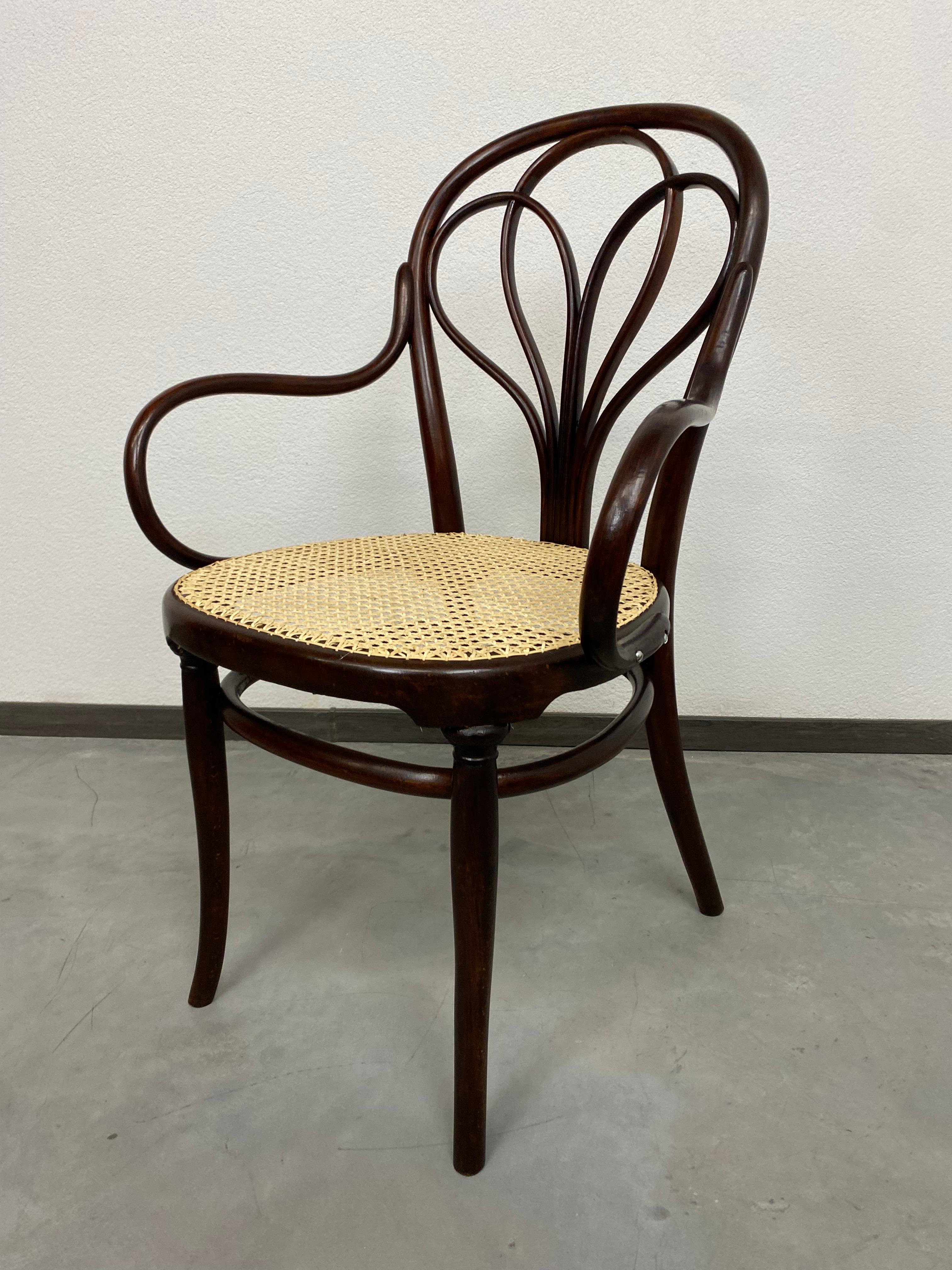 Czech Secession Desk Chair No. 25 by Thonet For Sale