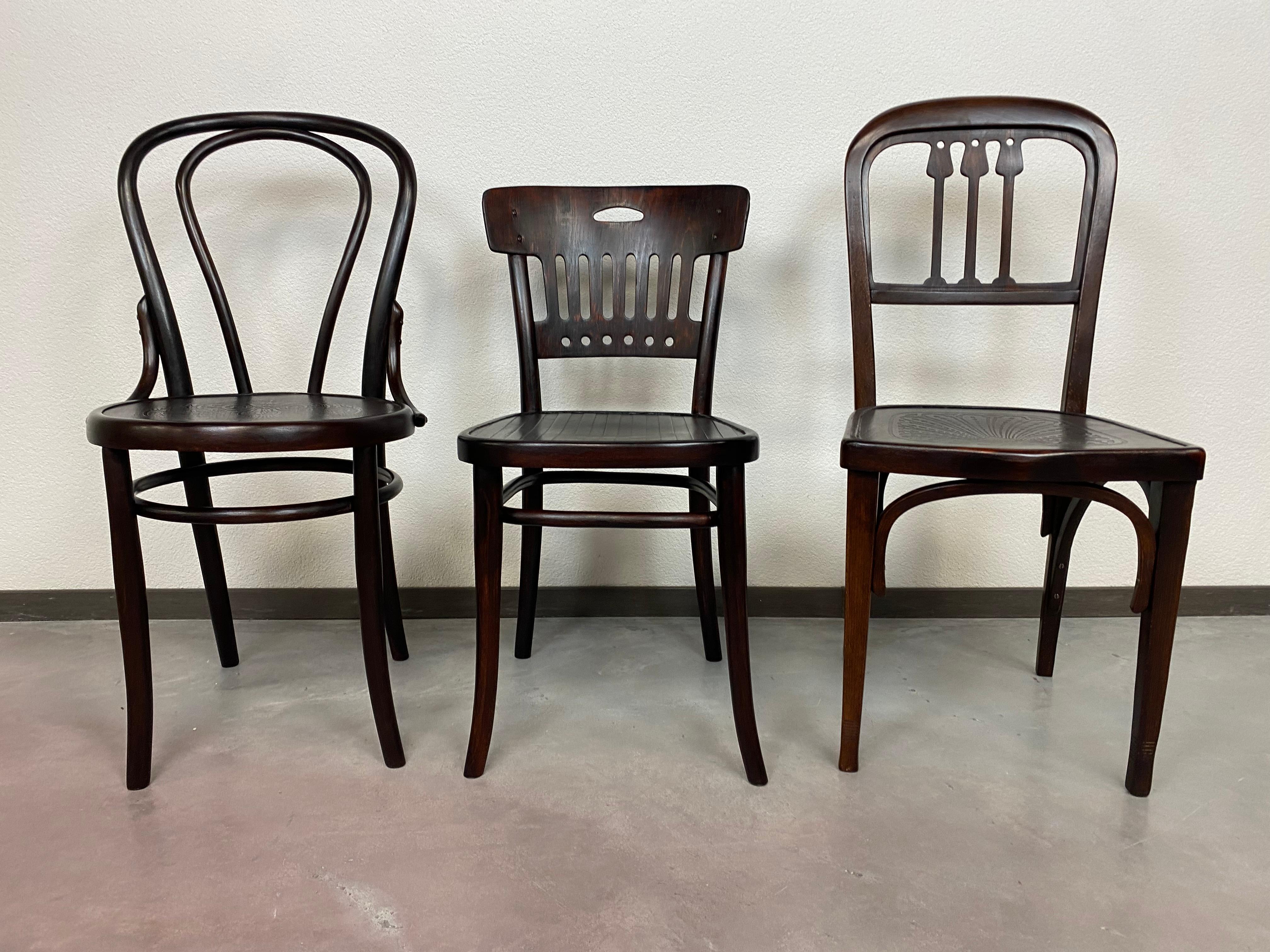 Secession dining chair no.335 by Thonet. Professionally stained and repolished.