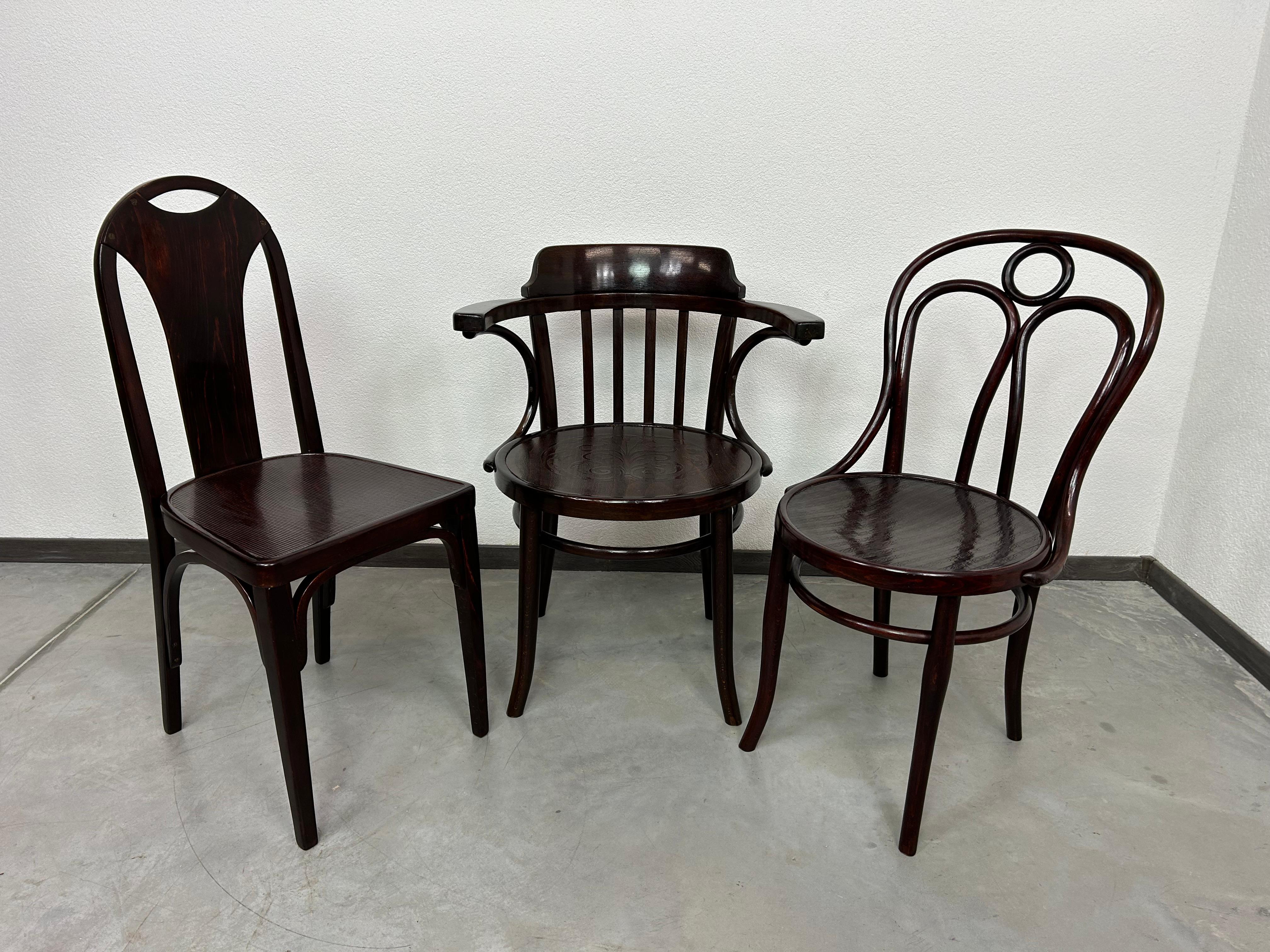 Secession dining chair no.373 atr. Josef Hoffmann/Otto Prutscher for J&J Kohn professionally stained and repolished.